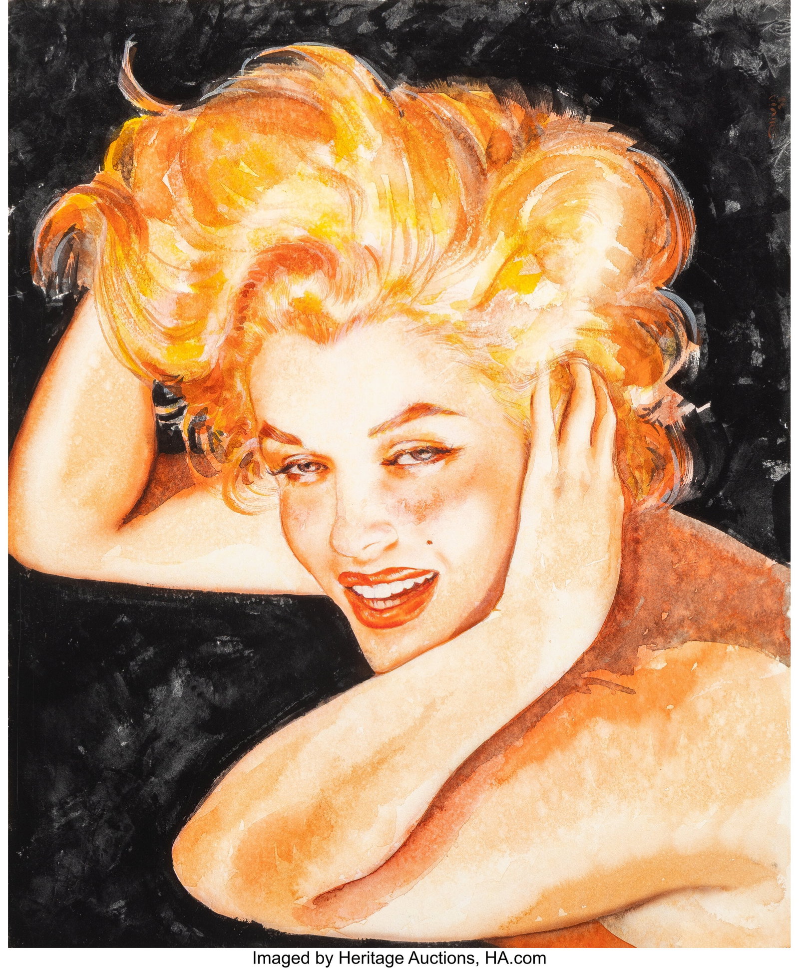 Olivia De Berardinis (American, b. 1948) Marilyn: Olivia De Berardinis (American, b. 1948) Marilyn Monroe, 1998 Watercolor on paper 16-7/8 x 14-1/8 inches (42.9 x 35.9 cm) (sheet)