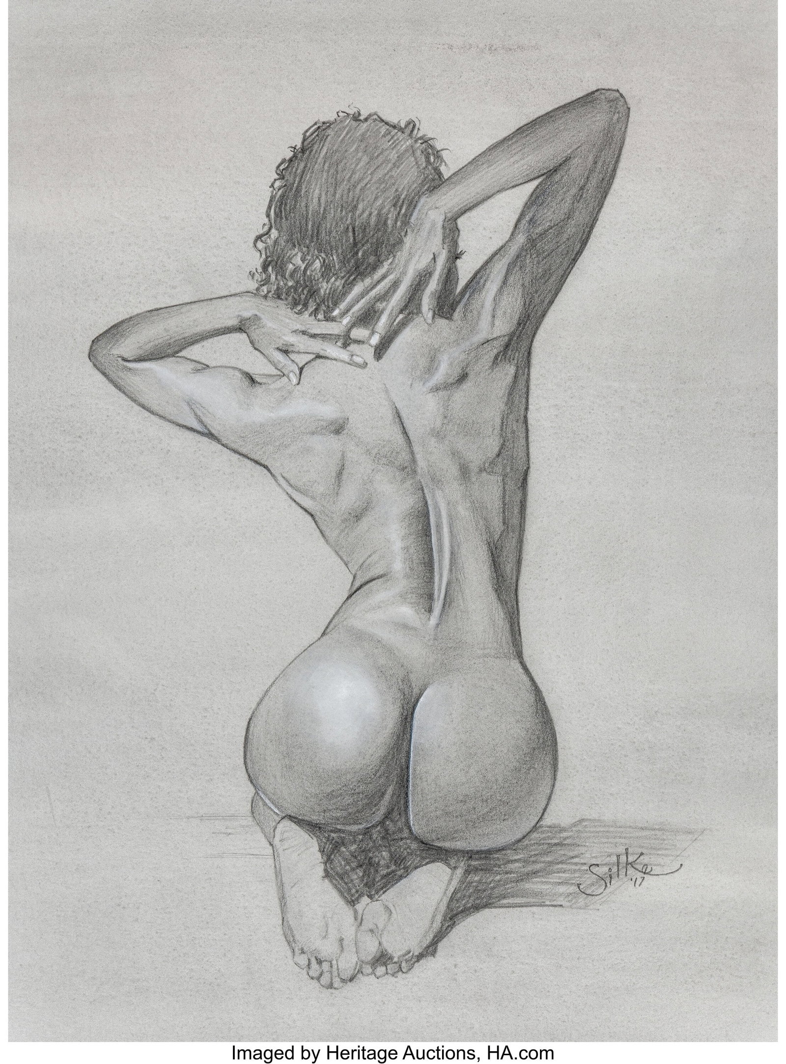 Jim Silke (American, 1931-2025) Nude from Behind (1 of 2)