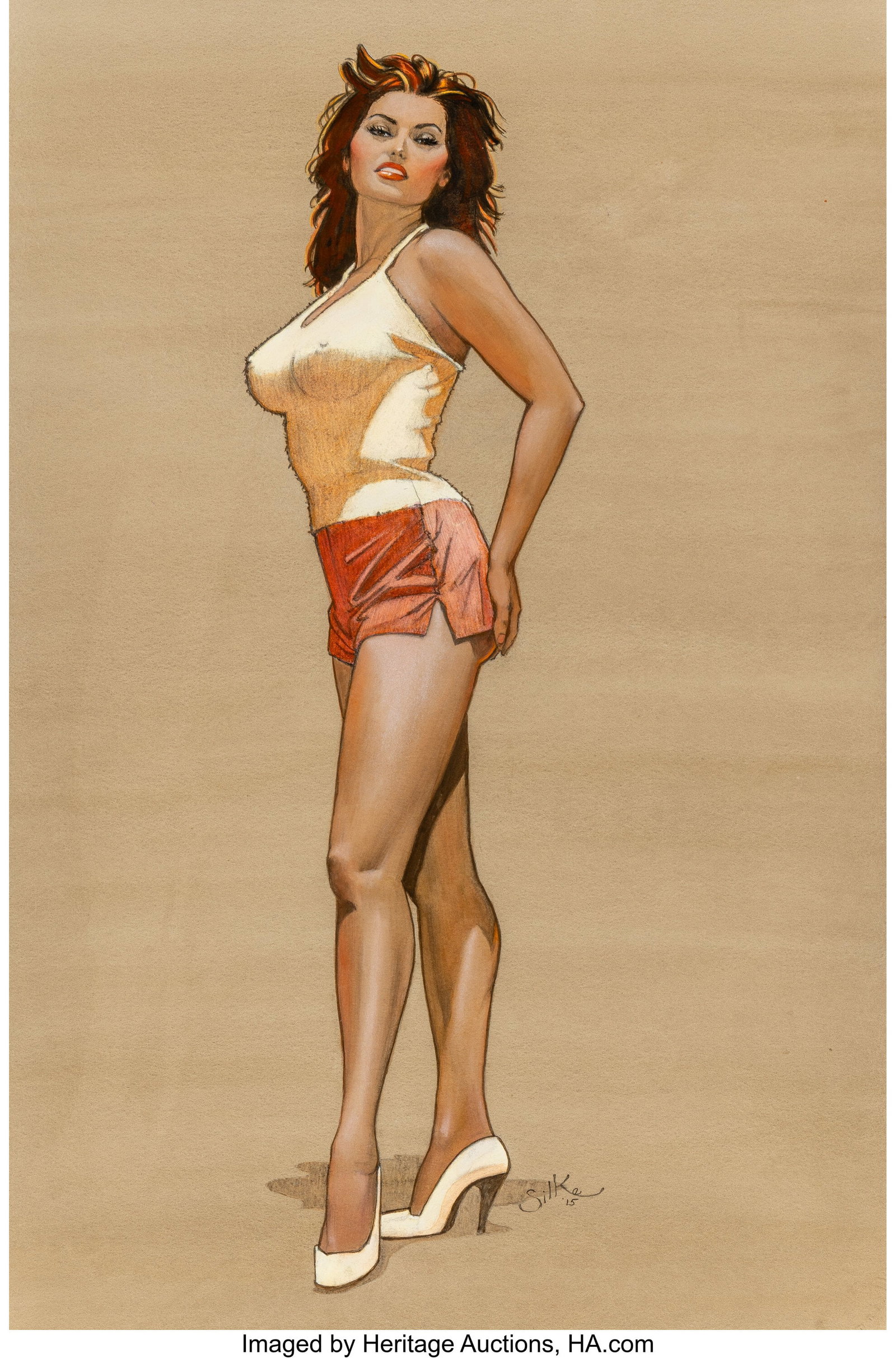 Jim Silke (American, 1931-2025) Sophia Loren, 20: Jim Silke (American, 1931-2025) Sophia Loren, 2015 Mixed media on paper 20-3/4 x 13-1/4 inches (52.7 x 33.7 cm) (sheet) Signed and dated