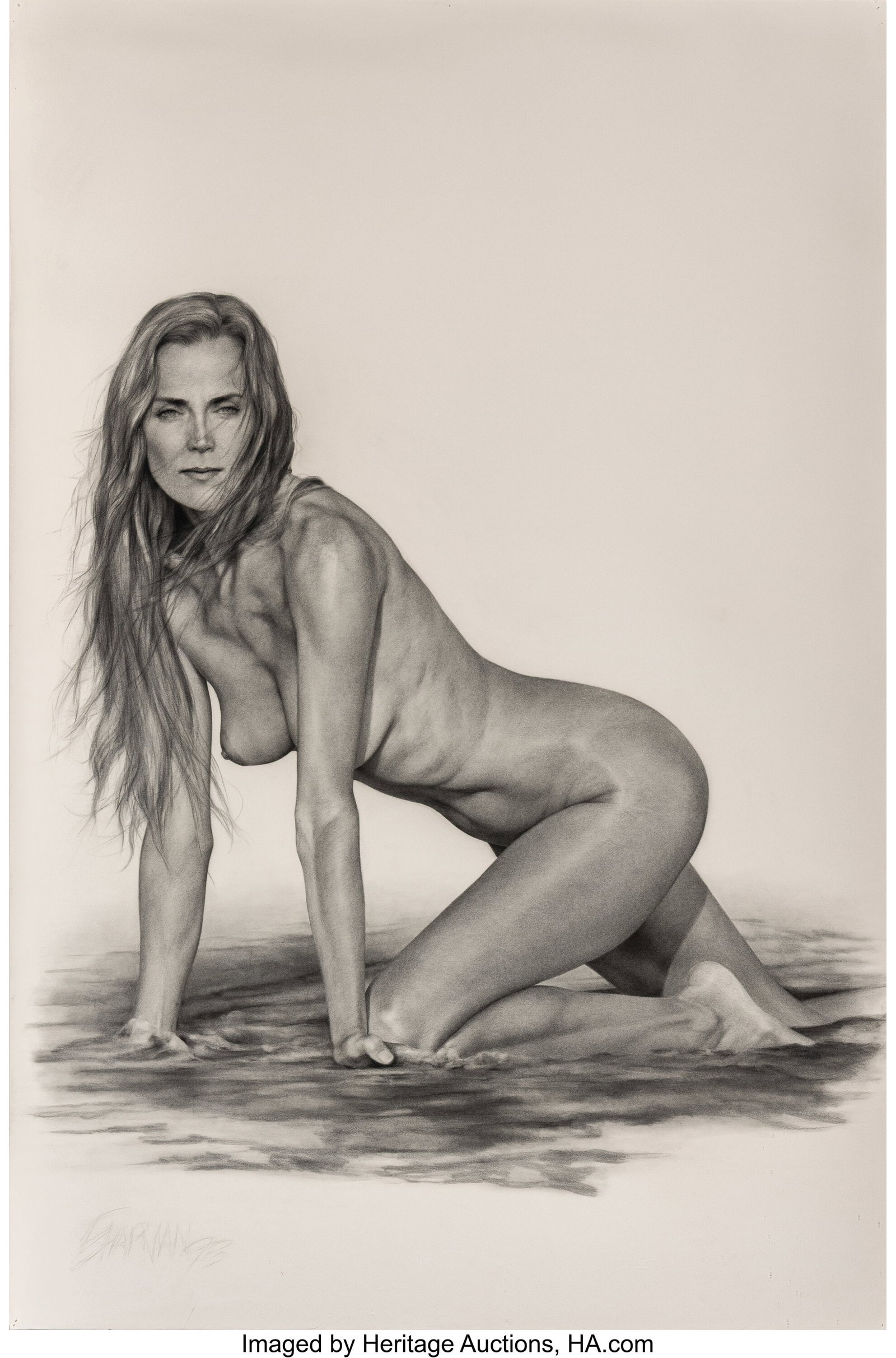 Robert Chapman (American, b. 1948) Untitled (Bon: Robert Chapman (American, b. 1948) Untitled (Bonnie), 1993 Charcoal on Arches paper 60 x 40 inches (152.4 x 101.6 cm) (sheet) S