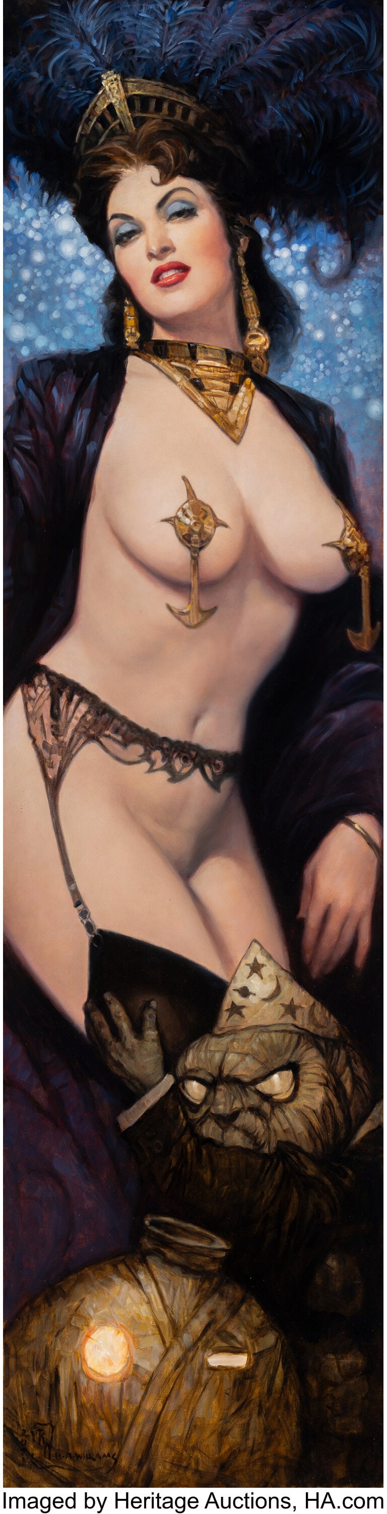 Richard Williams (American, 20th Century) Beauti: Richard Williams (American, 20th Century) Beautifully Bizarre, 2021 Oil on canvas 64-1/2 x 20-1/2 inches (163.8 x 52.1 cm) Signed and dated lower 