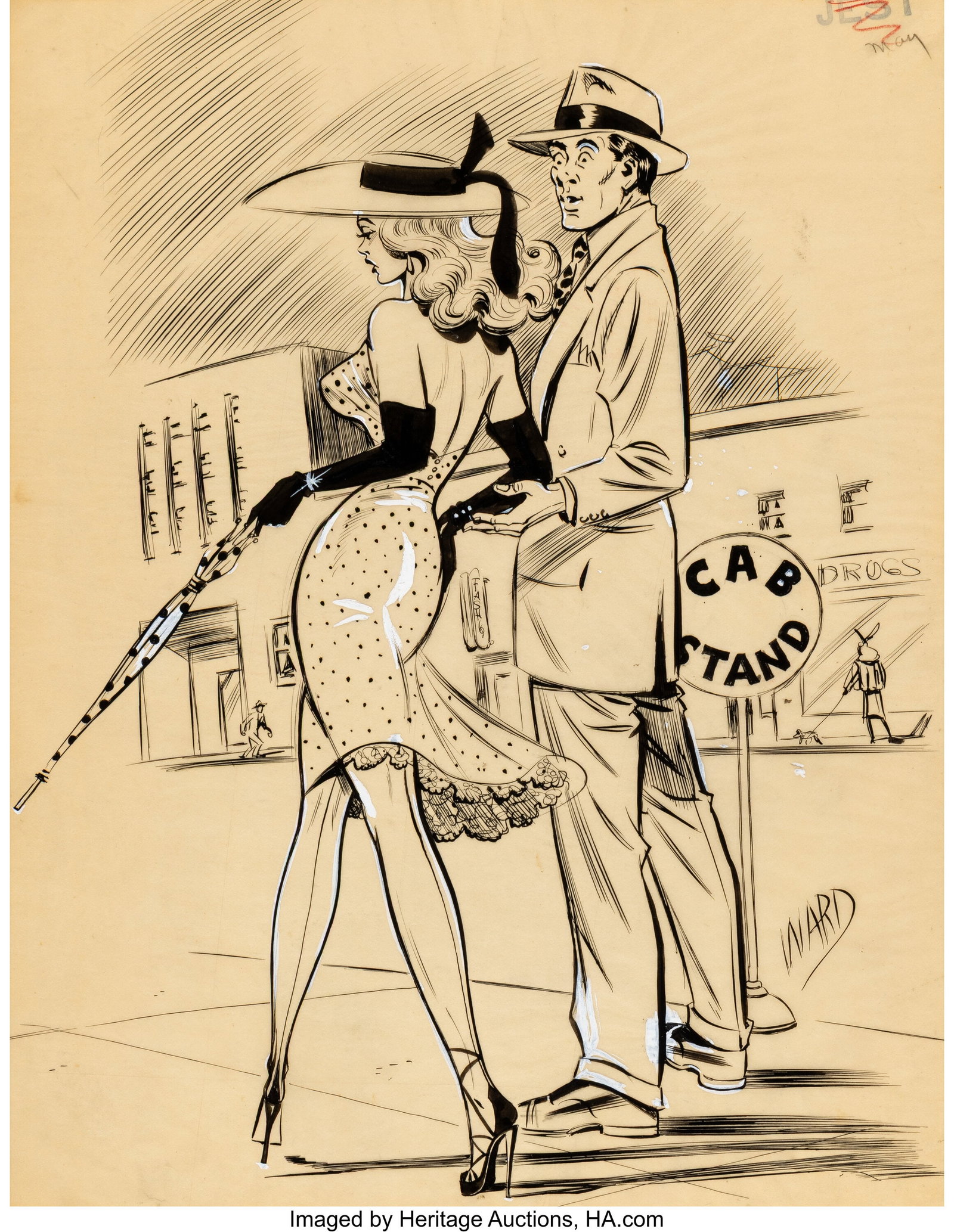 Bill Ward (American, 1919-1998) Let's Walk, Jest (1 of 3)
