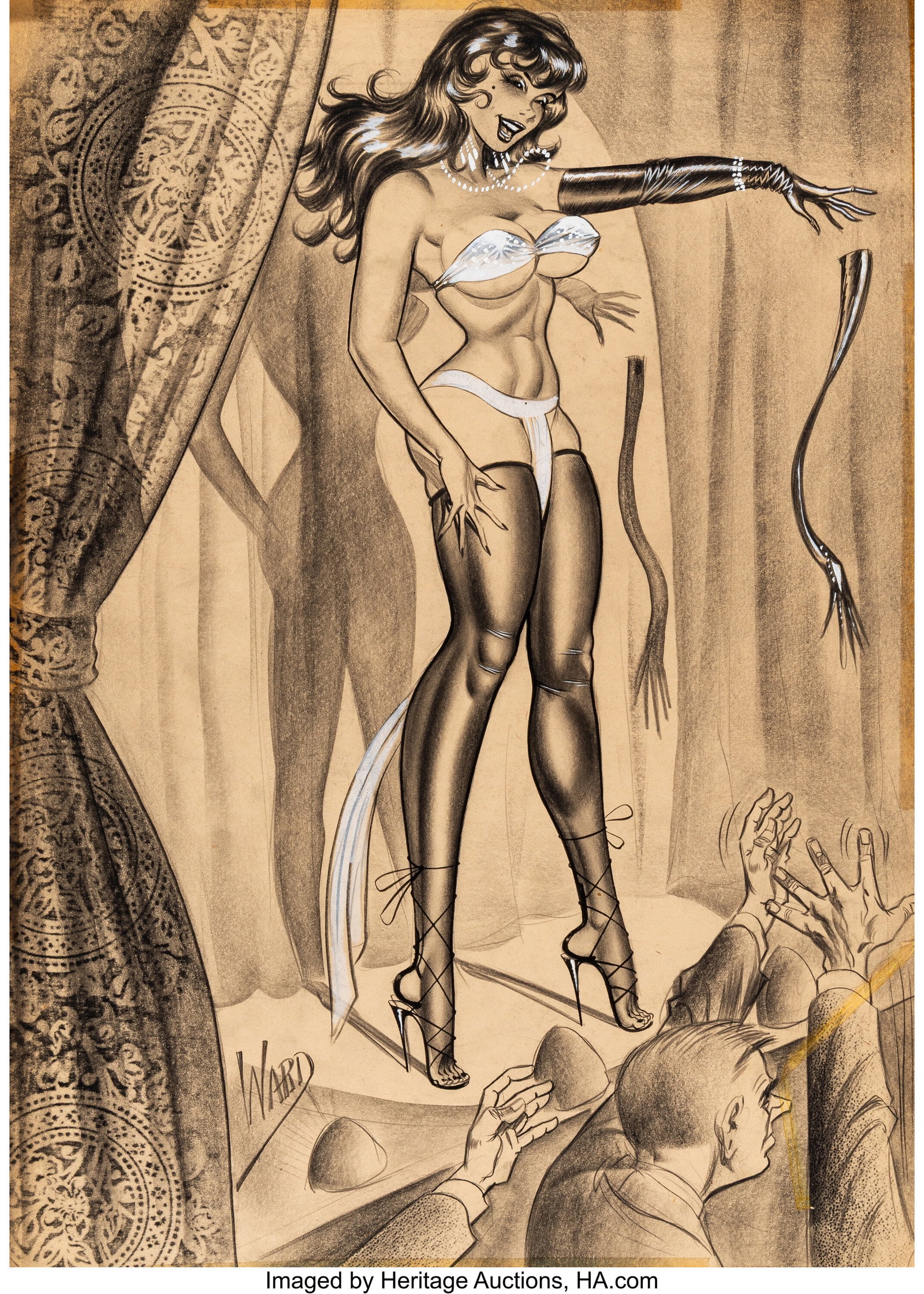 Bill Ward (American, 1919-1998) Don't Fight Over: Bill Ward (American, 1919-1998) Don't Fight Over it Boys, Laugh digest magazine cartoon, October 1969 Charcoal, pencil, and gouache on paper laid on board 24-1&