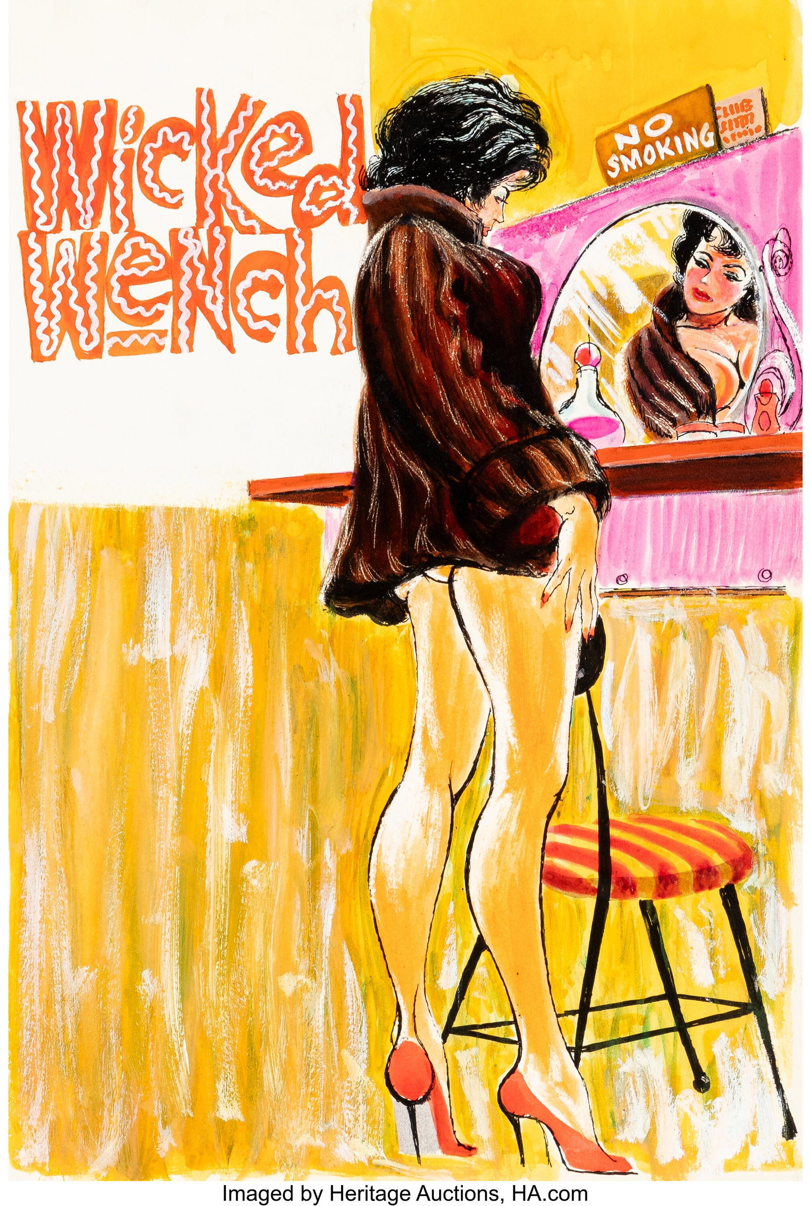 Oscar Liebman (American, 1919-2002) Wicked Wench: Oscar Liebman (American, 1919-2002) Wicked Wench paperback cover, 1964 Mixed media on paper 14 x 12-1/8 inches (35.6 x 30.8 cm) (sheet) Not 