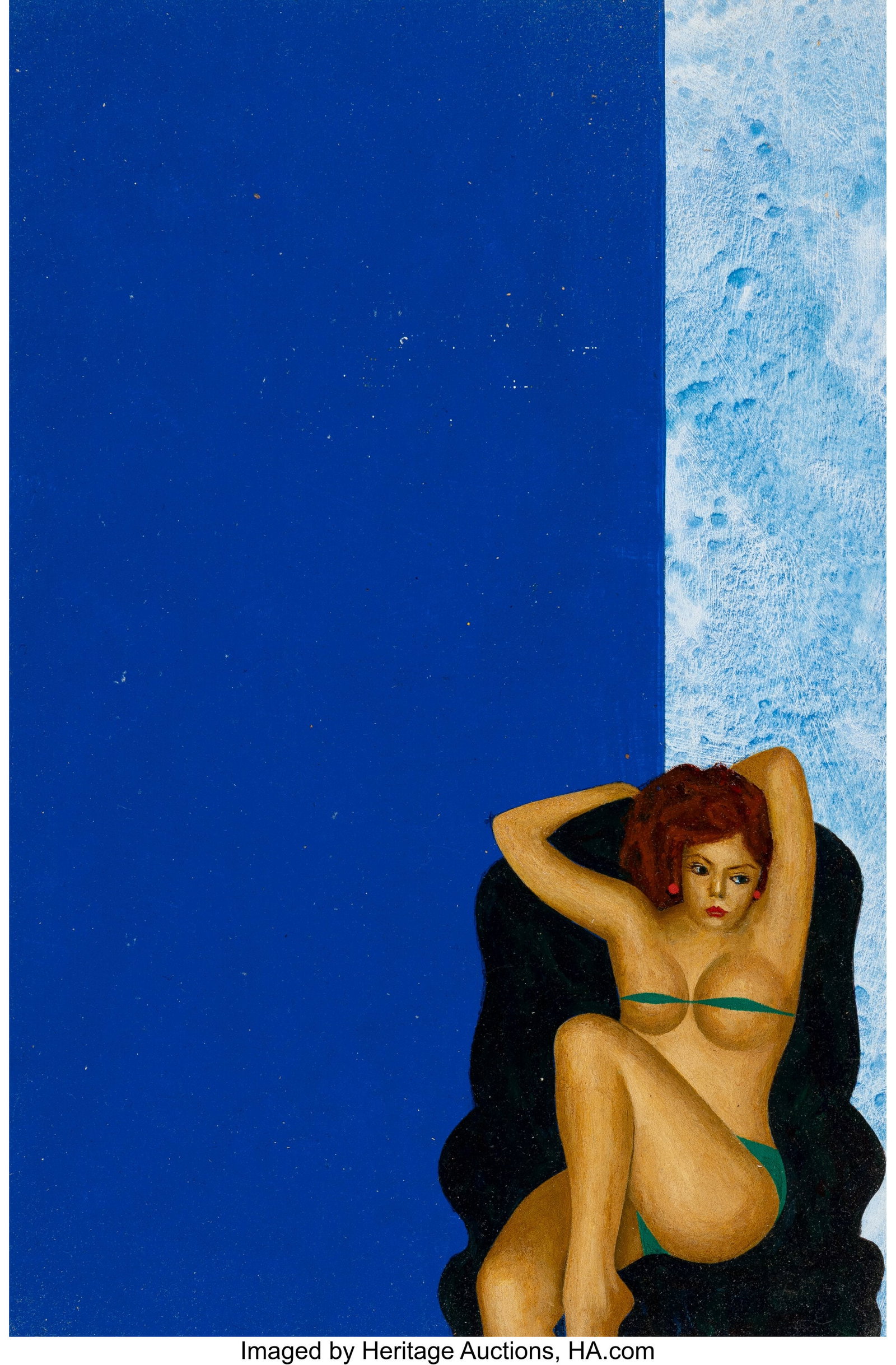 American Artist (20th Century) Erotic Imperial b: American Artist (20th Century) Erotic Imperial books paperback cover Oil on board 13-3/8 x 8-3/4 inches (33.8 x 22.2 cm) (image) Not signed The pres