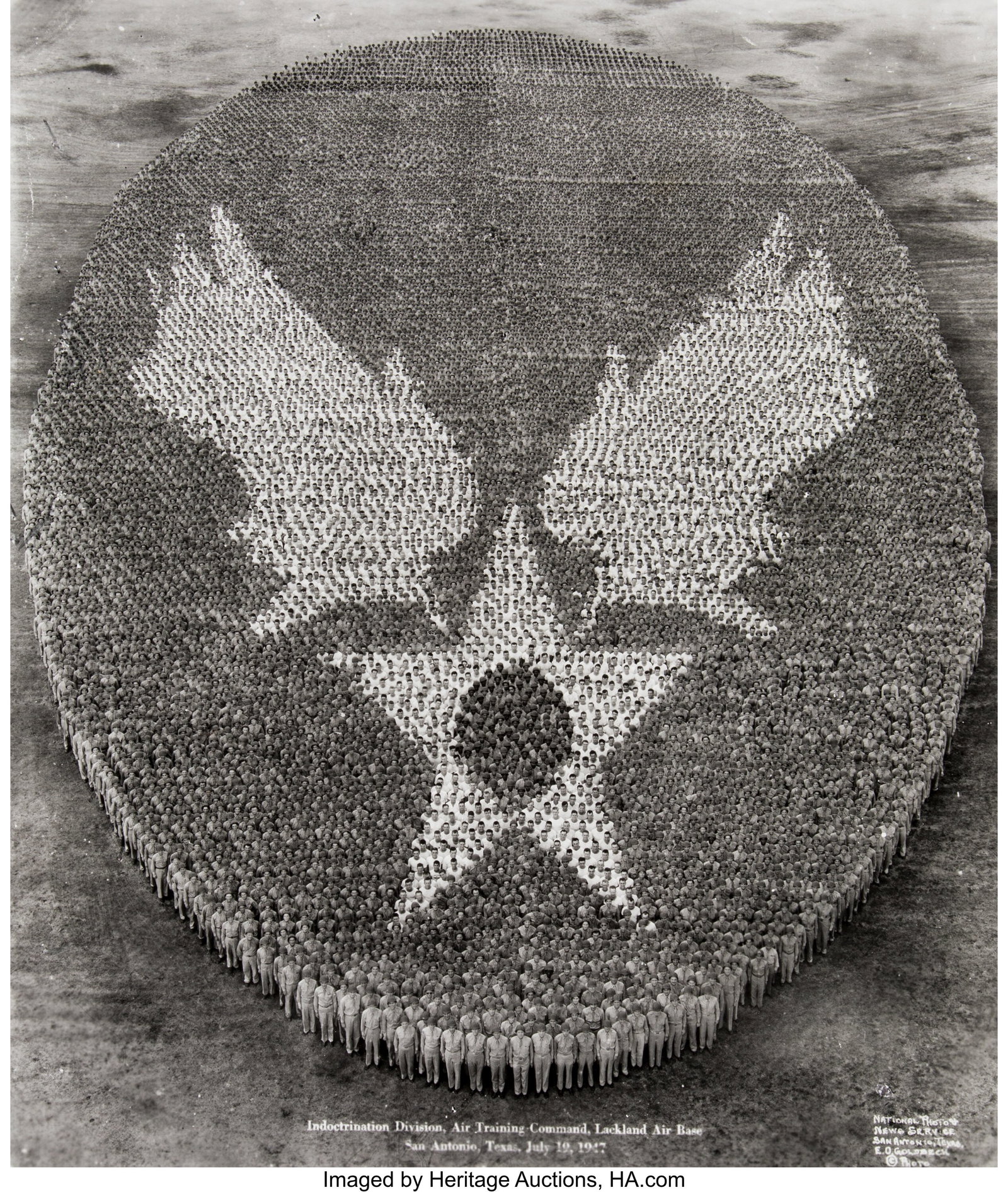 Eugene Omar Goldbeck (American, 1892-1986) Indoc: Eugene Omar Goldbeck (American, 1892-1986) Indoctrination Division, Air Training Command, Lackland Air Base, San Antonio, Texas, 1947 Gelatin silver print