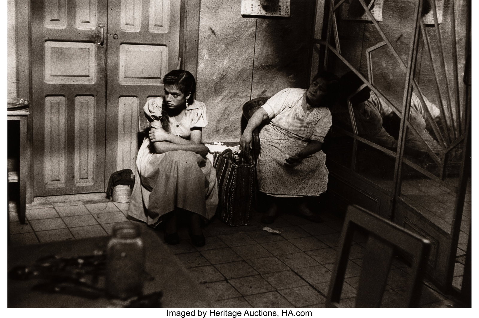 Louis Stettner (American, 1922-2016) Bus Waiting: Louis Stettner (American, 1922-2016) Bus Waiting Room, Mexico, 1980 Gelatin silver print on Agfa paper 12-1/4 x 18-1/2 inches (31.1 x 47.0 cm&rpa