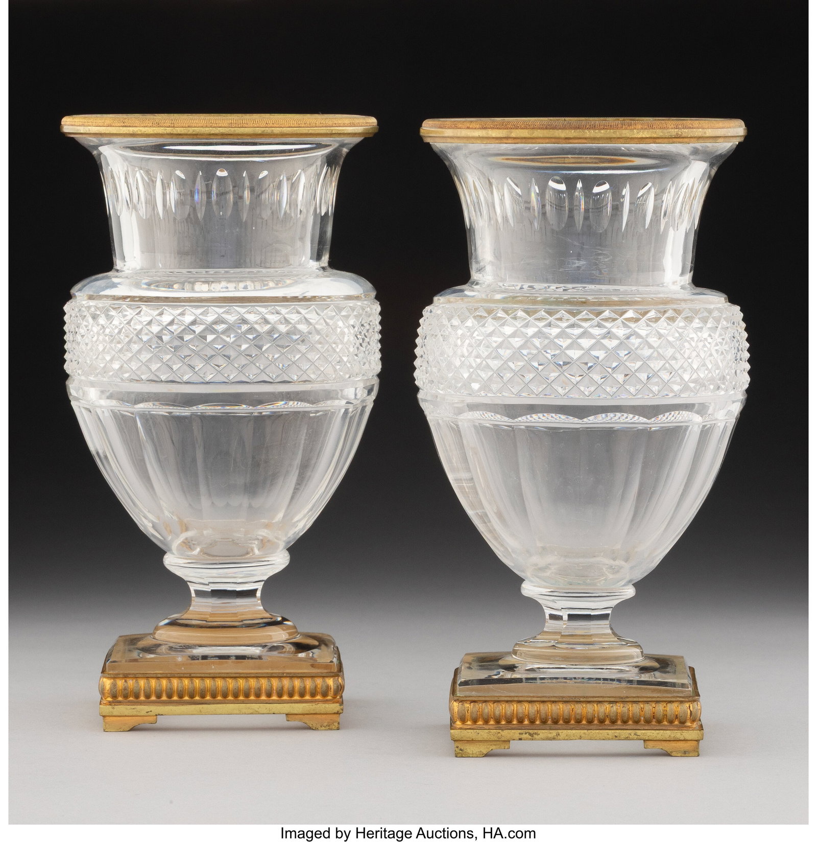 A Pair of Baccarat Gilt Bronze-Mounted and Cut-G (1 of 4)