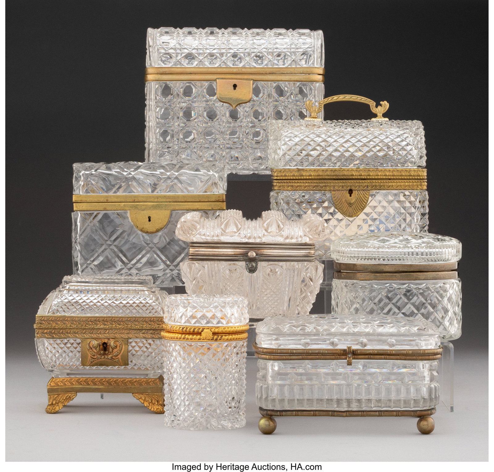 A Collection of Eight Continental Cut-Glass, Sil (1 of 5)
