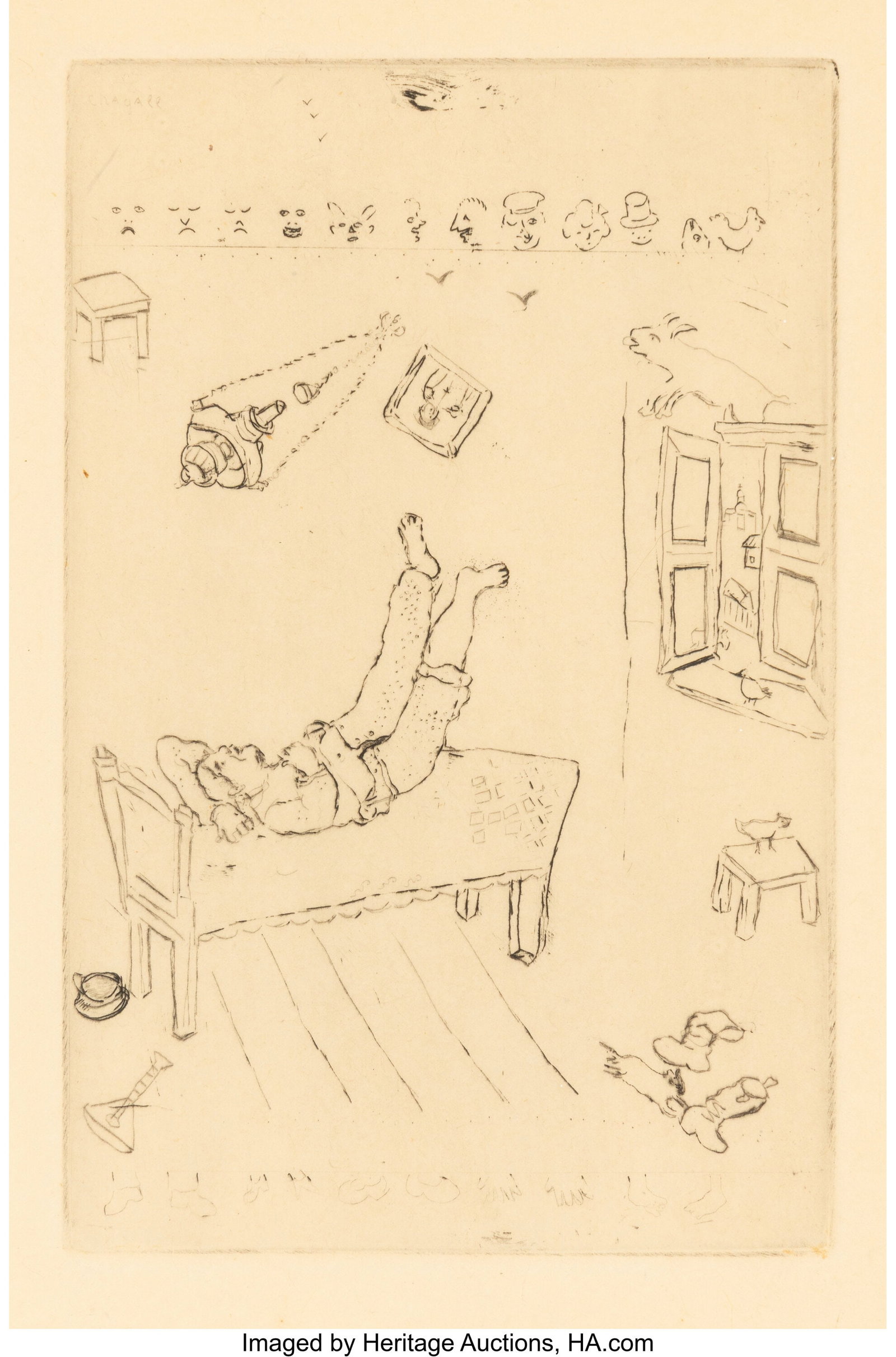 Marc Chagall (1887-1985) La paresse, from Les se (1 of 3)