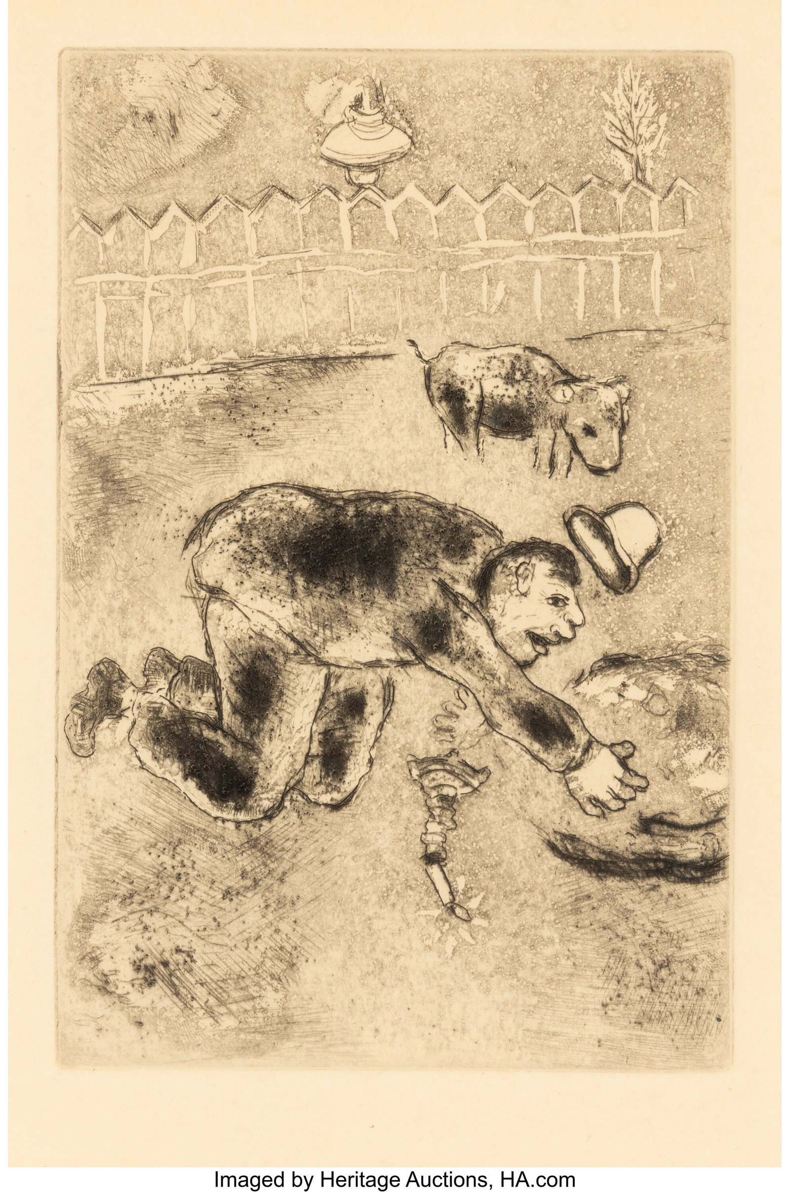 Marc Chagall (1887-1985) L'Avarice, from Les sep (1 of 3)