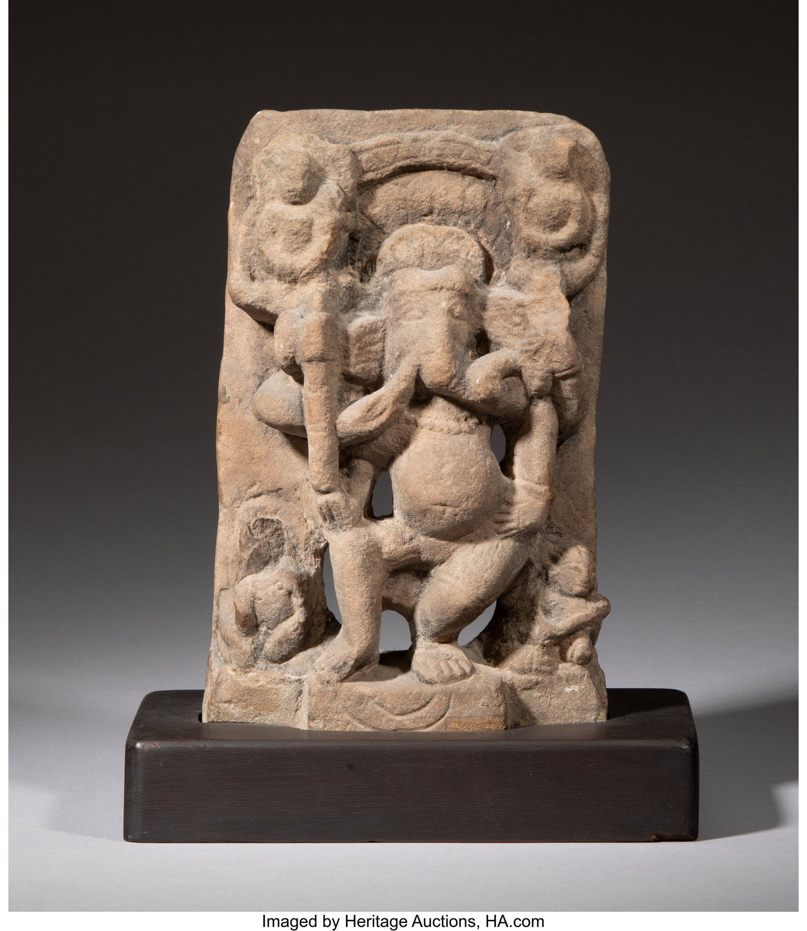 An Indian Sandstone Figure of Ganesha 9 x 6 x 2- (1 of 2)