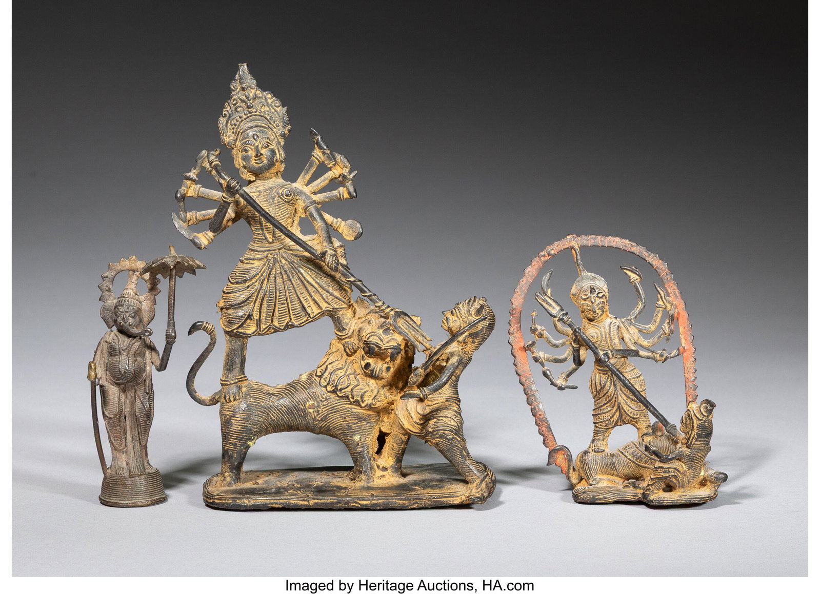 Three Indian Bronze Figural Sculptures 7 x 5 x 2 (1 of 2)