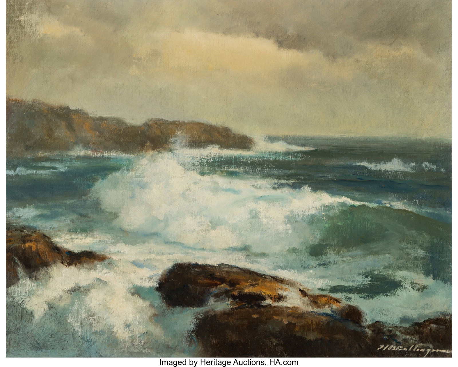 Harry Russell Ballinger (American, 1892-1993) Gr: Harry Russell Ballinger (American, 1892-1993) Ground swell Oil on canvas 16 x 20 inches (40.6 x 50.8 cm) Signed lower right: HR Ballinger PROVENANCE&colon