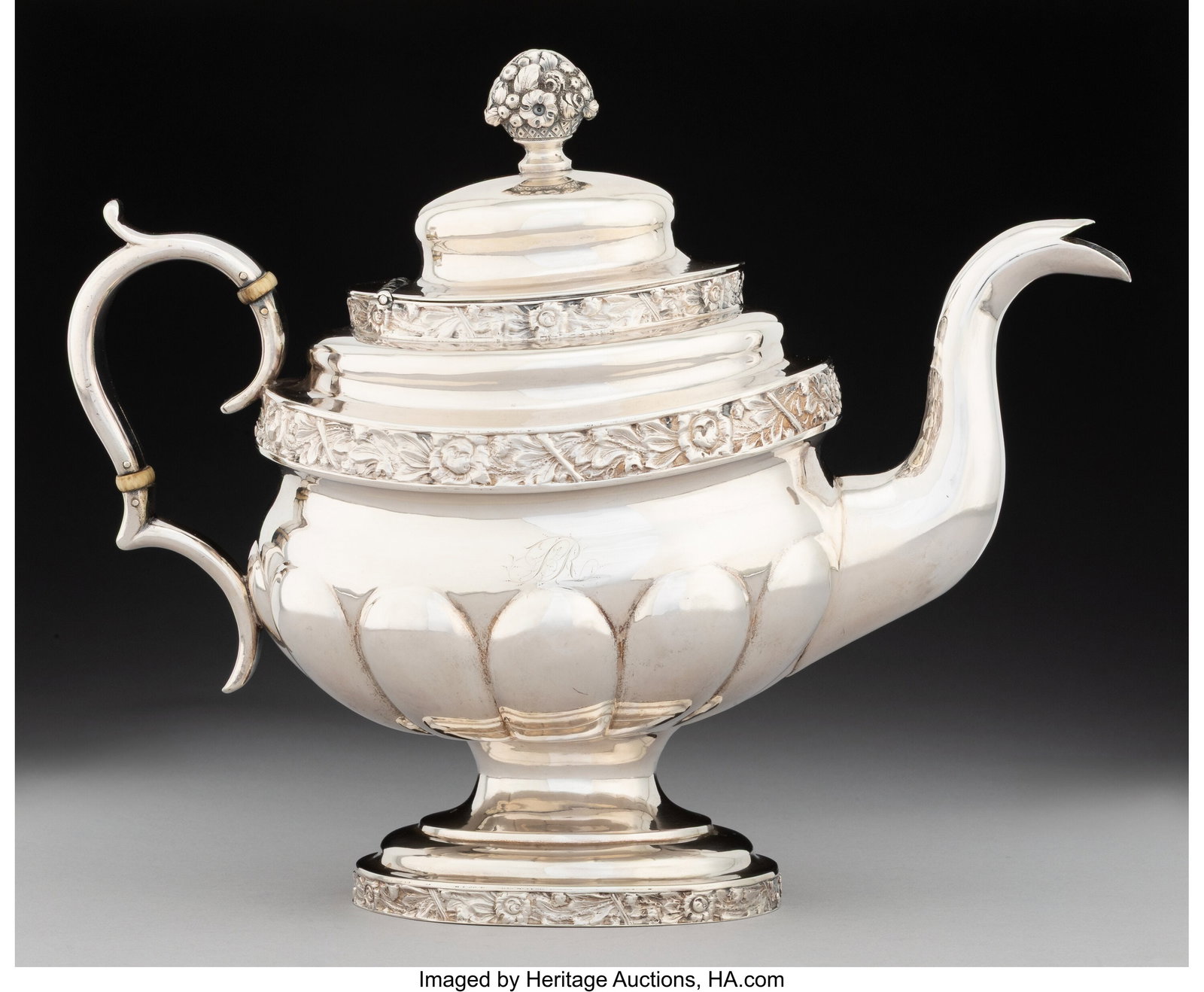 A Baldwin Gardiner Coin Silver Teapot, New York, (1 of 6)