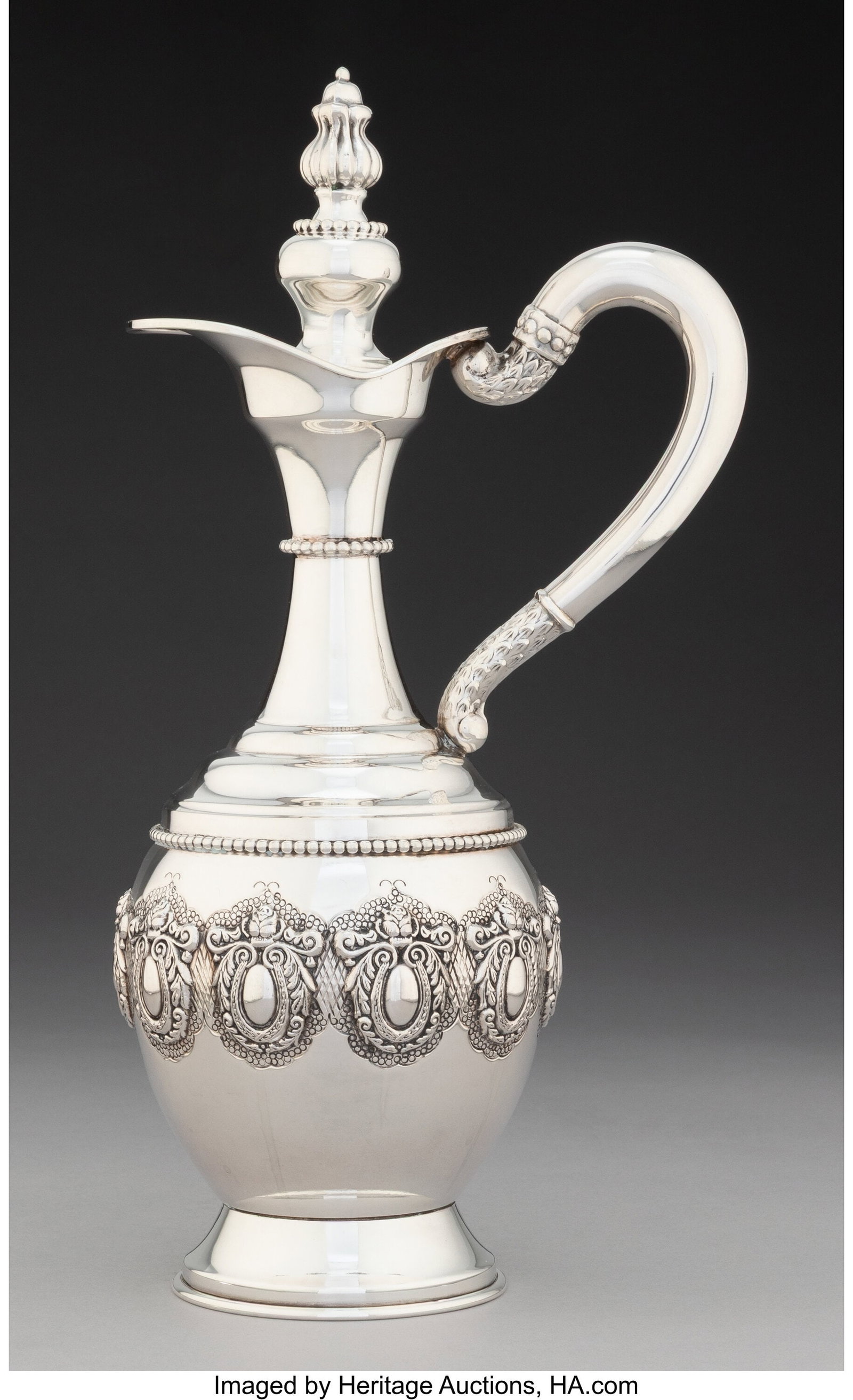 A Continental Silver Covered Jug Marks: E. ST. 9 (1 of 6)