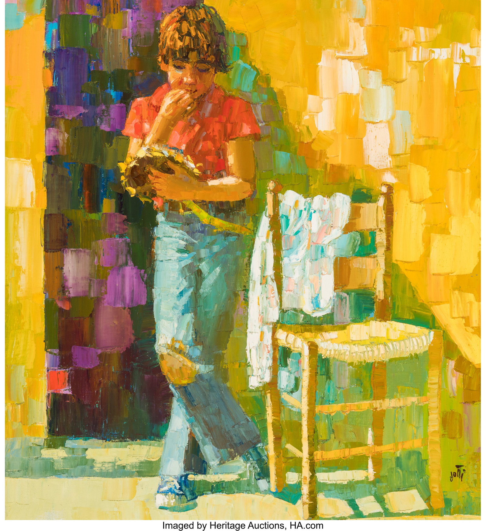 Rodolfo Dotti (Italian, 1928-1981) Il girasole O: Rodolfo Dotti (Italian, 1928-1981) Il girasole Oil on canvas 39-1/2 x 35-1/2 inches (100.3 x 90.2 cm) Signed lower right: dotti Signed and titled 