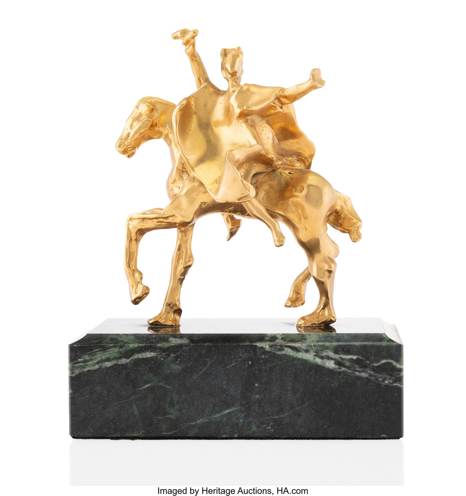 Salvador Dalí (1904-1989) Trajan Horse, 1981 Br: Salvador Dalí (1904-1989) Trajan Horse, 1981 Bronze with gold patina 8 x 6-1/2 x 4 inches (20.3 x 16.5 x 10.2 cm) (overall) H&period