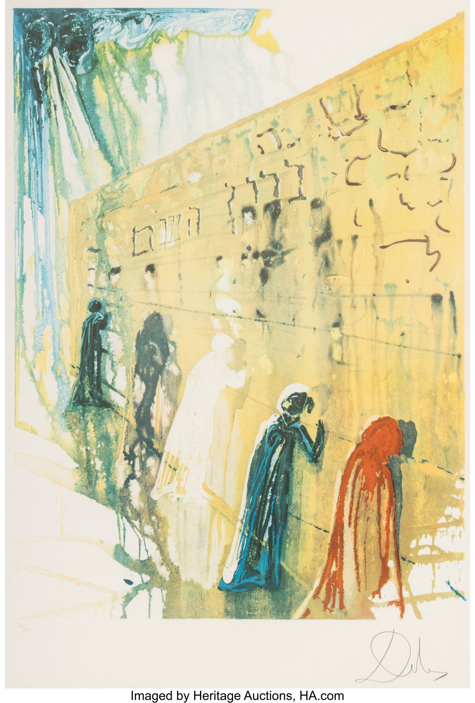 Salvador Dalí (1904-1989) Wailing Wall, 1978 Li: Salvador Dalí (1904-1989) Wailing Wall, 1978 Lithograph in colors with embossing on wove paper 33-1/2 x 23 inches (85.1 x 58.4 cm) (sheet) 