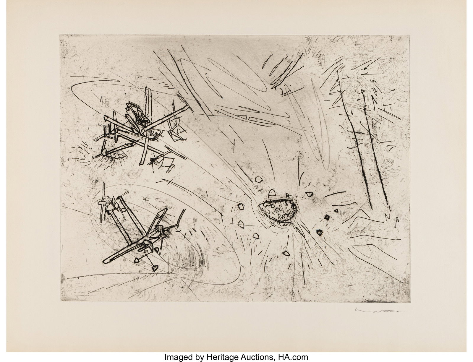 Roberto Matta (1911-2002) Comic Strip III, 1959 : Roberto Matta (1911-2002) Comic Strip III, 1959 Drypoint on wove paper 19-3/4 x 26 inches (50.2 x 66.0 cm) (sheet) Signed in pencil lower right HI