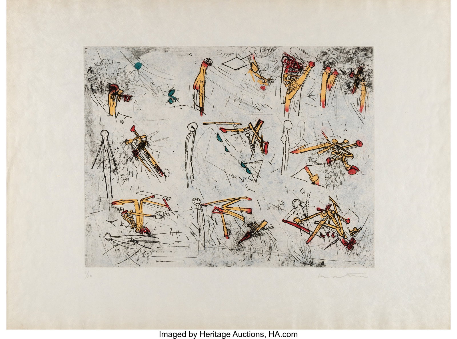 Roberto Matta (1911-2002) Comic Strip IV, 1959 E: Roberto Matta (1911-2002) Comic Strip IV, 1959 Etching in colors on Japon paper 22 x 30 inches (55.9 x 76.2 cm) (sheet) Ed. 1/10 Signed and