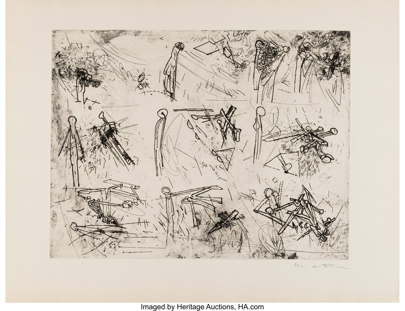 Roberto Matta (1911-2002) Comic Strip IV, 1959 D: Roberto Matta (1911-2002) Comic Strip IV, 1959 Drypoint on wove paper 19-3/4 x 26 inches (50.2 x 66.0 cm) (sheet) Signed in pencil lower right HID