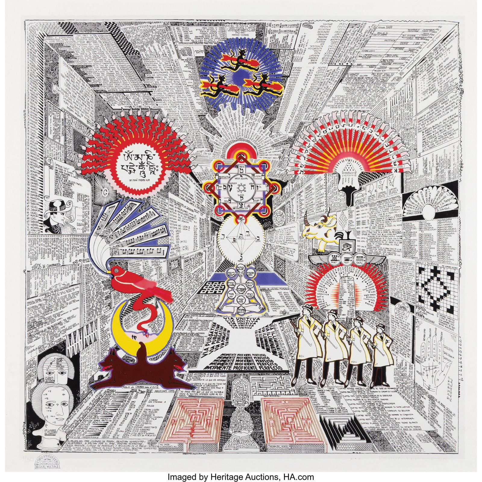 Pedro Friedeberg (1936-2026) Hagalo y Divirtase : Pedro Friedeberg (1936-2026) Hagalo y Divirtase Screenprint in colors on wove paper 28 x 28-1/2 inches (71.1 x 72.4 cm) (sight) Ed. 1/50 Sign