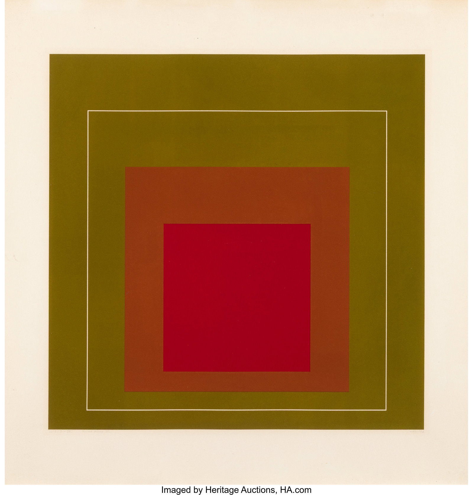 Josef Albers (1888-1976) WLS IV, from White Line: Josef Albers (1888-1976) WLS IV, from White Line Squares (Series I), 1966 Lithograph in colors on Arches paper 20-1/2 x 20-1/4 inches (52.1 x 51&per