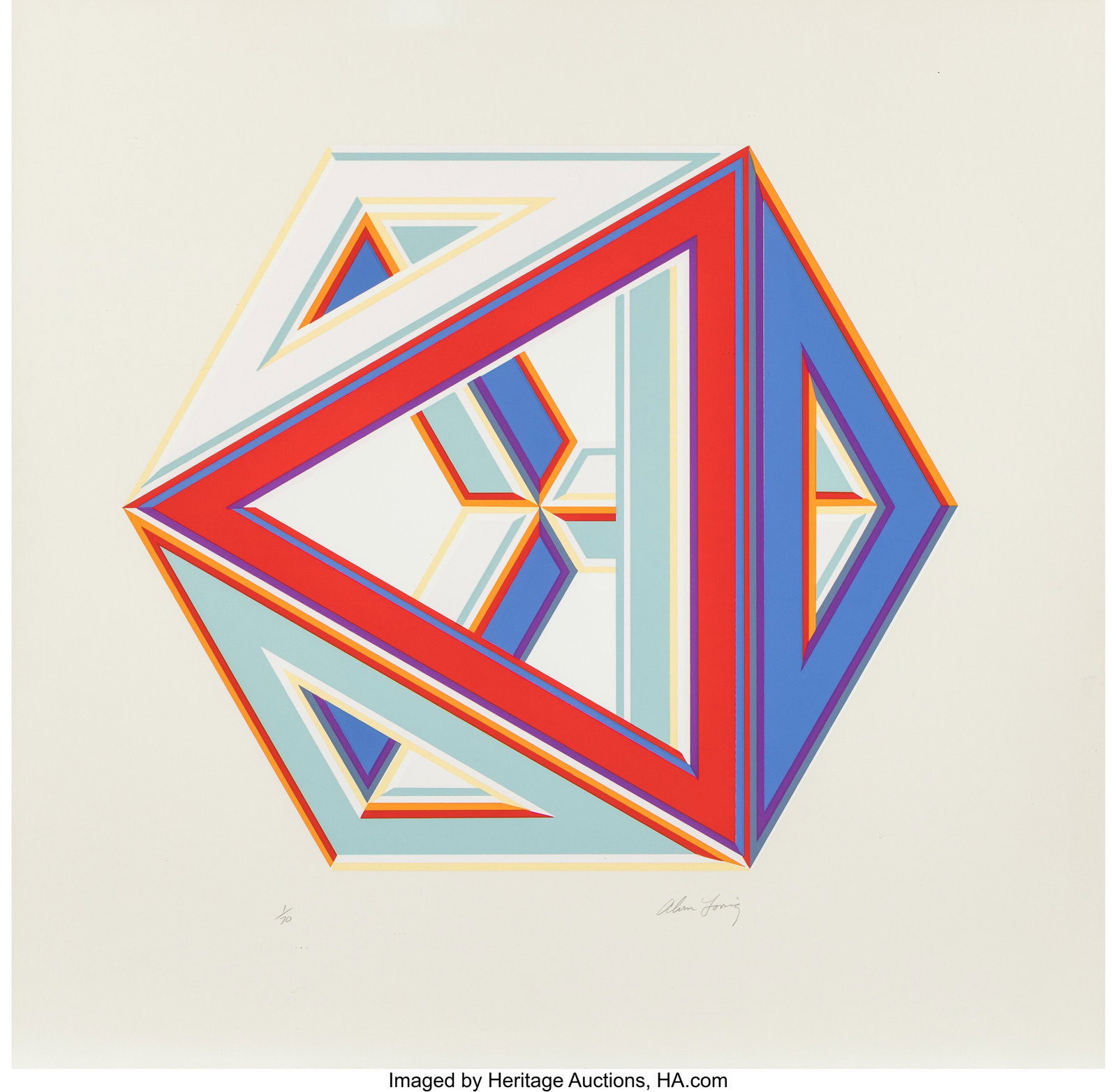 Al Loving (1935-2005) Untitled (Septahedron), 19: Al Loving (1935-2005) Untitled (Septahedron), 1970 Screenprint in colors on wove paper 28-3/4 x 29-1/8 inches (73.0 x 74.0 cm) (sheet&rpa