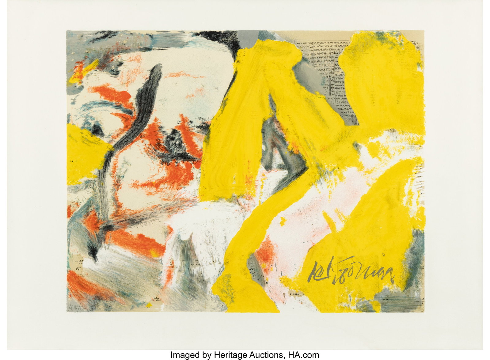 Willem de Kooning (1904-1997) The Man and the Bi: Willem de Kooning (1904-1997) The Man and the Big Blonde, 1982 Offset lithograph in colors on wove paper 26-1/2 x 36 inches (67.3 x 91.4 cm) (sheet&rpa
