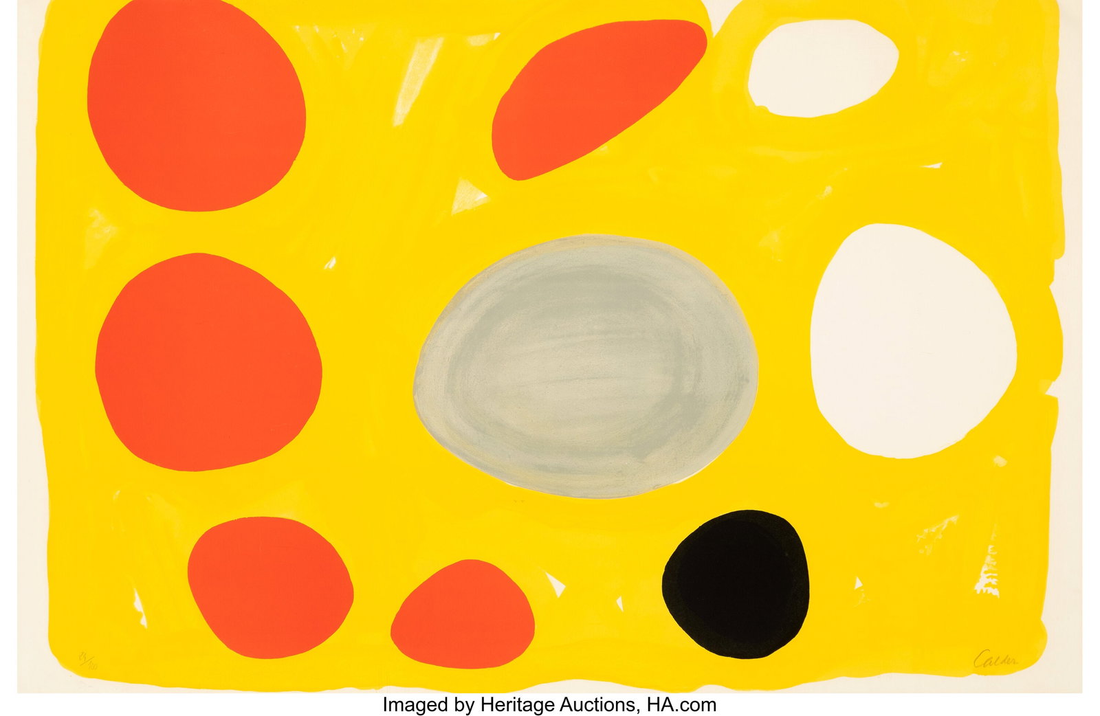 Alexander Calder (1898-1976) Grey Oval (Flat Mob: Alexander Calder (1898-1976) Grey Oval (Flat Mobile), 1975 Lithograph in colors on wove paper 29 x 43-7/8 inches (73.7 x 111.4 cm) (sheet&rpa