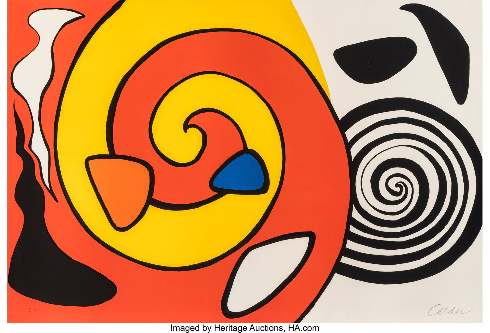 Alexander Calder (1898-1976) Spirale et Turban, : Alexander Calder (1898-1976) Spirale et Turban, circa 1975 Lithograph in colors on wove paper 38-1/4 x 25-7/8 inches (97 x 66 cm) (sheet) E.A.