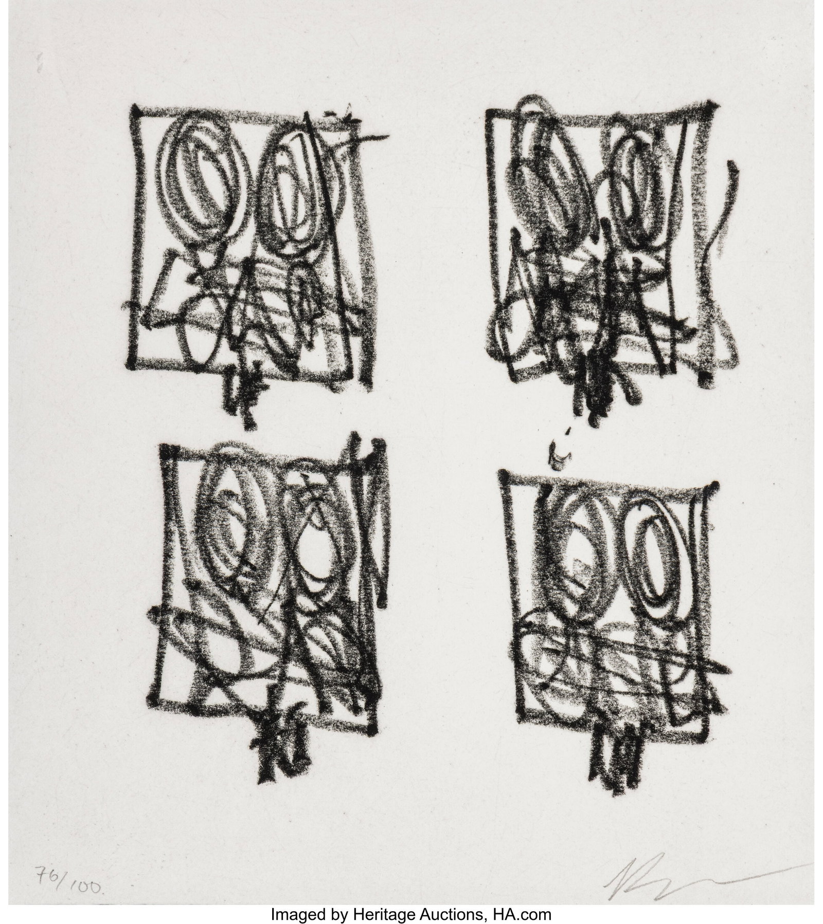 Rashid Johnson (b. 1977) Untitled (Anxious Print: Rashid Johnson (b. 1977) Untitled (Anxious Print), 2023 Etching on Hahnemühle Copperplate paper 9 x 8 inches (22.9 x 20.3 cm) (sheet&