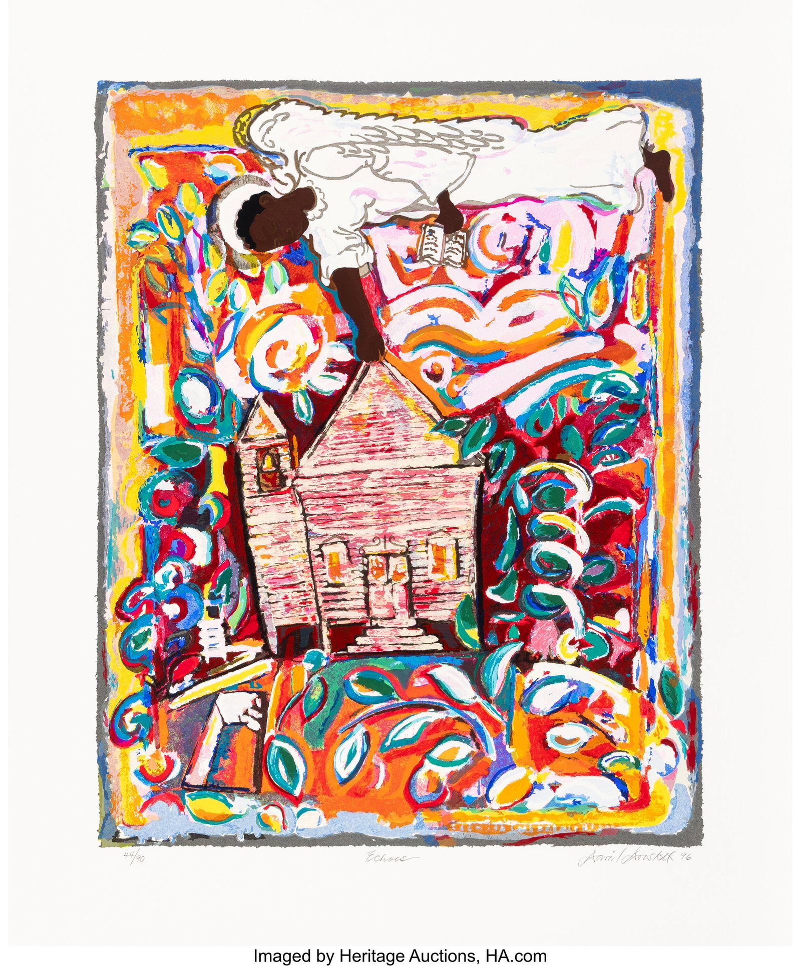 David Clyde Driskell (1931-2020) Echoes, 1996 Sc: David Clyde Driskell (1931-2020) Echoes, 1996 Screenprint in colors on wove paper 30 x 25 inches (76.2 x 63.5 cm) (sheet) Ed. 44/90 Signed&