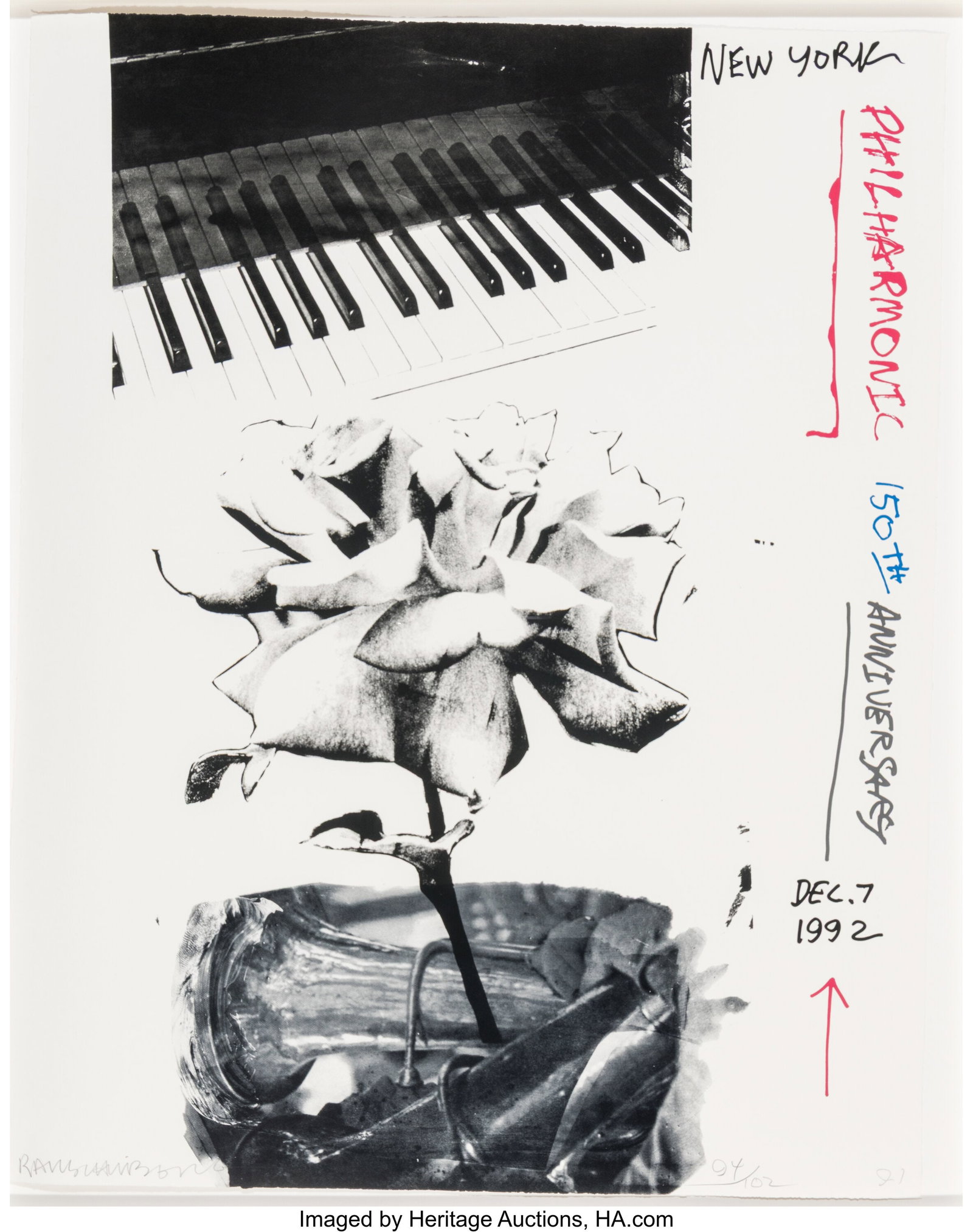 Robert Rauschenberg (1925-2008) Philharmonic 150 (1 of 2)