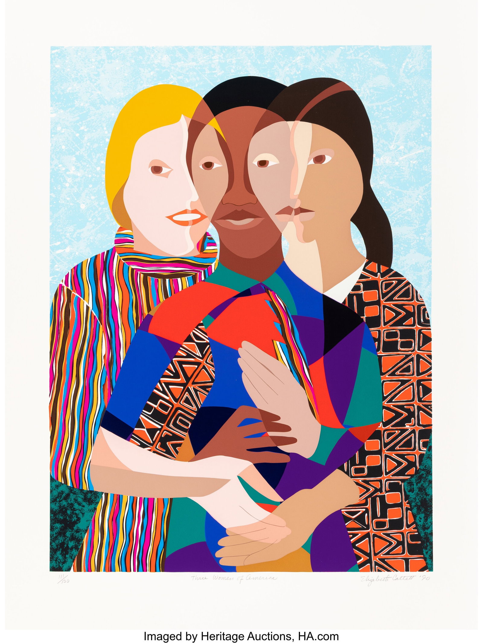 Elizabeth Catlett (1915-2012) Three Women of Ame: Elizabeth Catlett (1915-2012) Three Women of America, 1990 Screenprint in colors on wove paper 37 x 28 inches (94.0 x 71.1 cm) (sheet) Ed. 111&