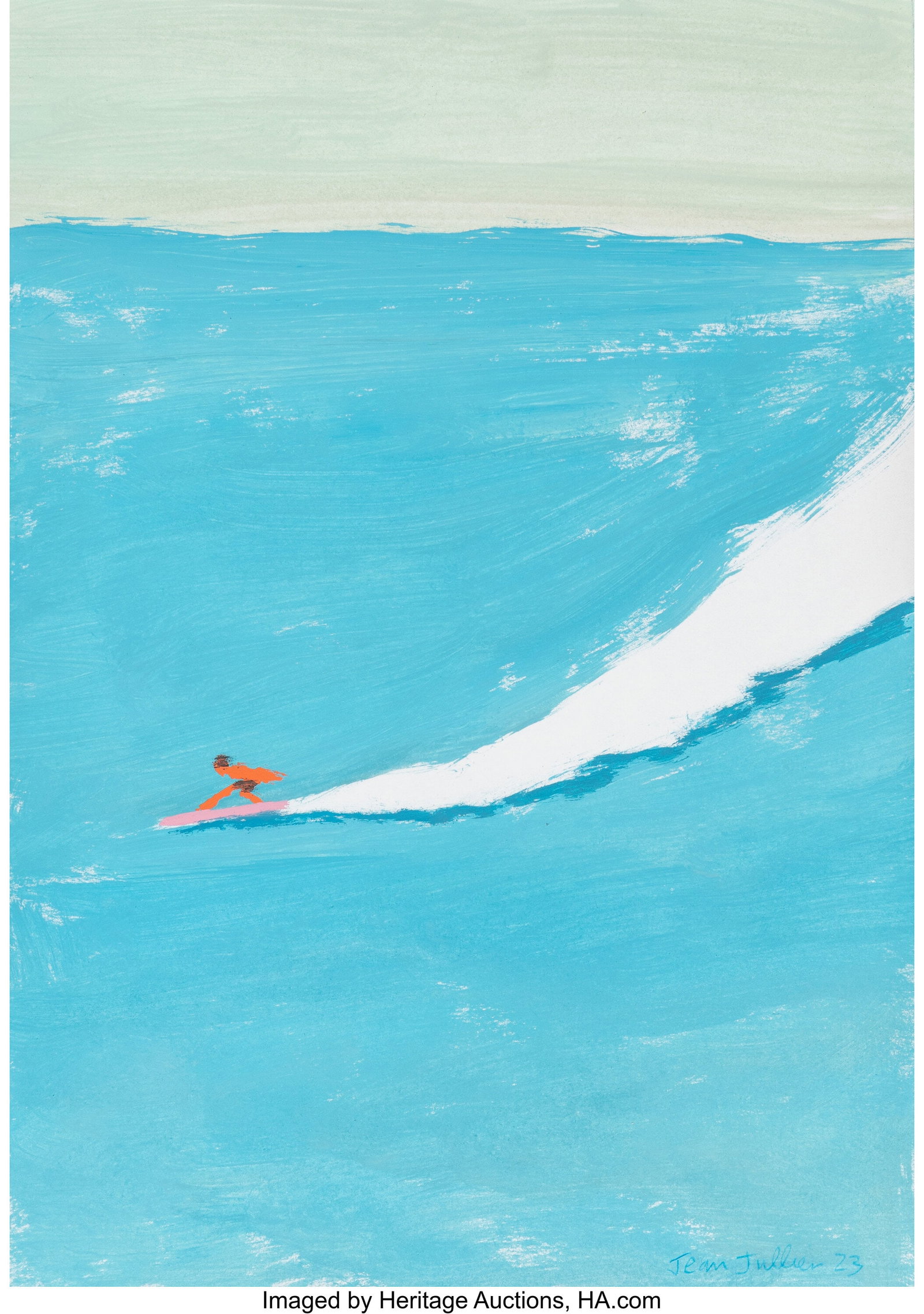 Jean Jullien (b. 1983) Untitled, 2023 Acrylic on: Jean Jullien (b. 1983) Untitled, 2023 Acrylic on paper 11-3/4 x 8-1/4 inches (29.8 x 21.0 cm) (sheet) Signed and dated lower right&colo