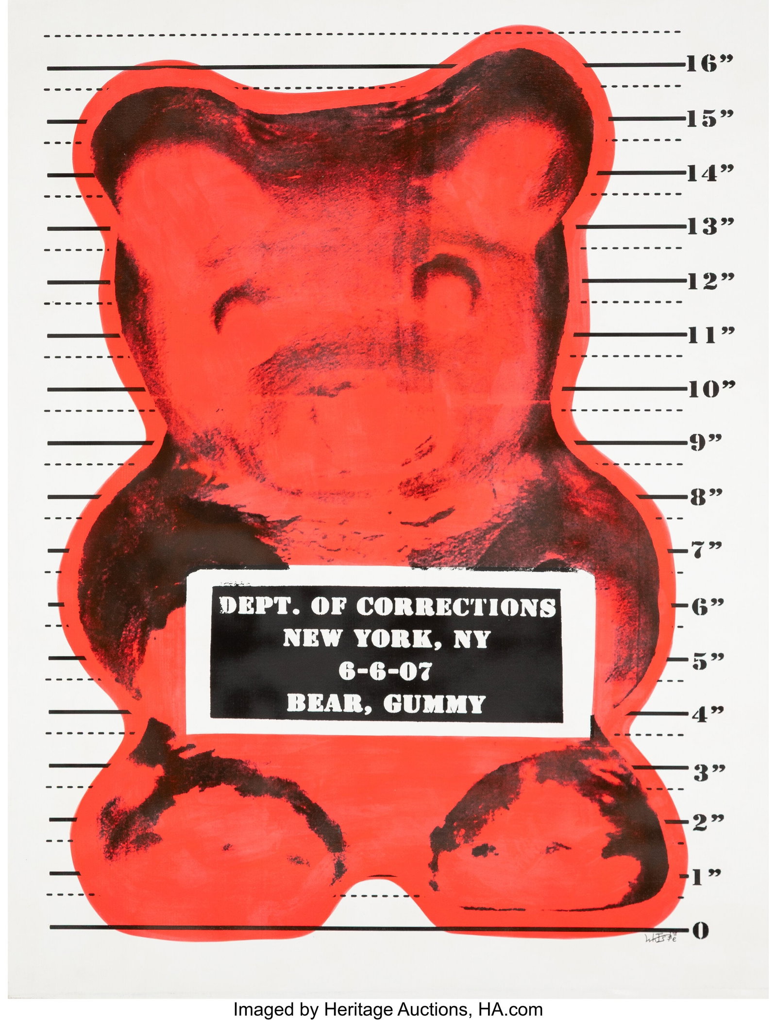 WhIsBe (b. 1987) Vandal Gummy (Red), 2015 Acryli: WhIsBe (b. 1987) Vandal Gummy (Red), 2015 Acrylic on canvas 56-1/2 x 44-1/2 inches (143.5 x 113.0 cm) Signed and dated lower right&colo
