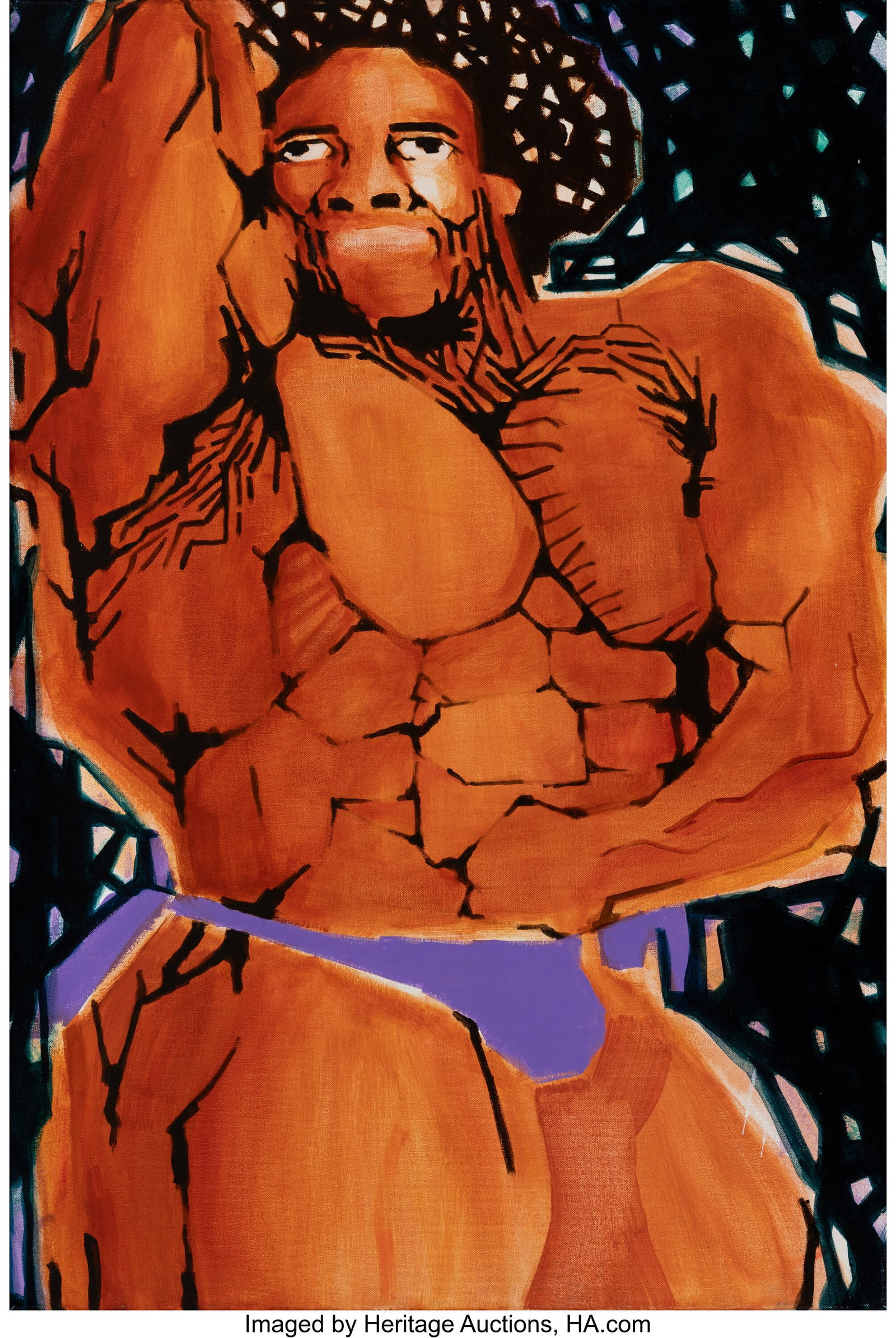 Koichi Sato (b. 1974) Basic Muscle Pose 1, 2016 : Koichi Sato (b. 1974) Basic Muscle Pose 1, 2016 Acrylic and oil on canvas 36 x 24 inches (91.4 x 61.0 cm) Signed, titled, and dated on the re