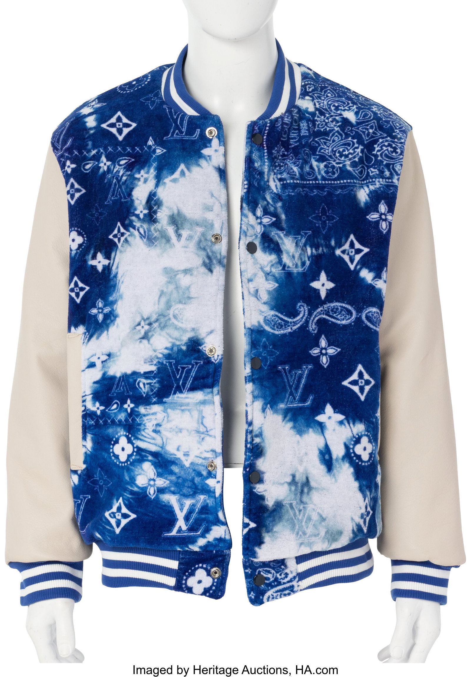 Isaiah Shayle (20th Century) Untitled, 2023 Fabr: Isaiah Shayle (20th Century) Untitled, 2023 Fabric, authentic Louis Vuitton towels, silk, and lambskin Shoulder width: 20 inches Length: 26 inches Arm ins
