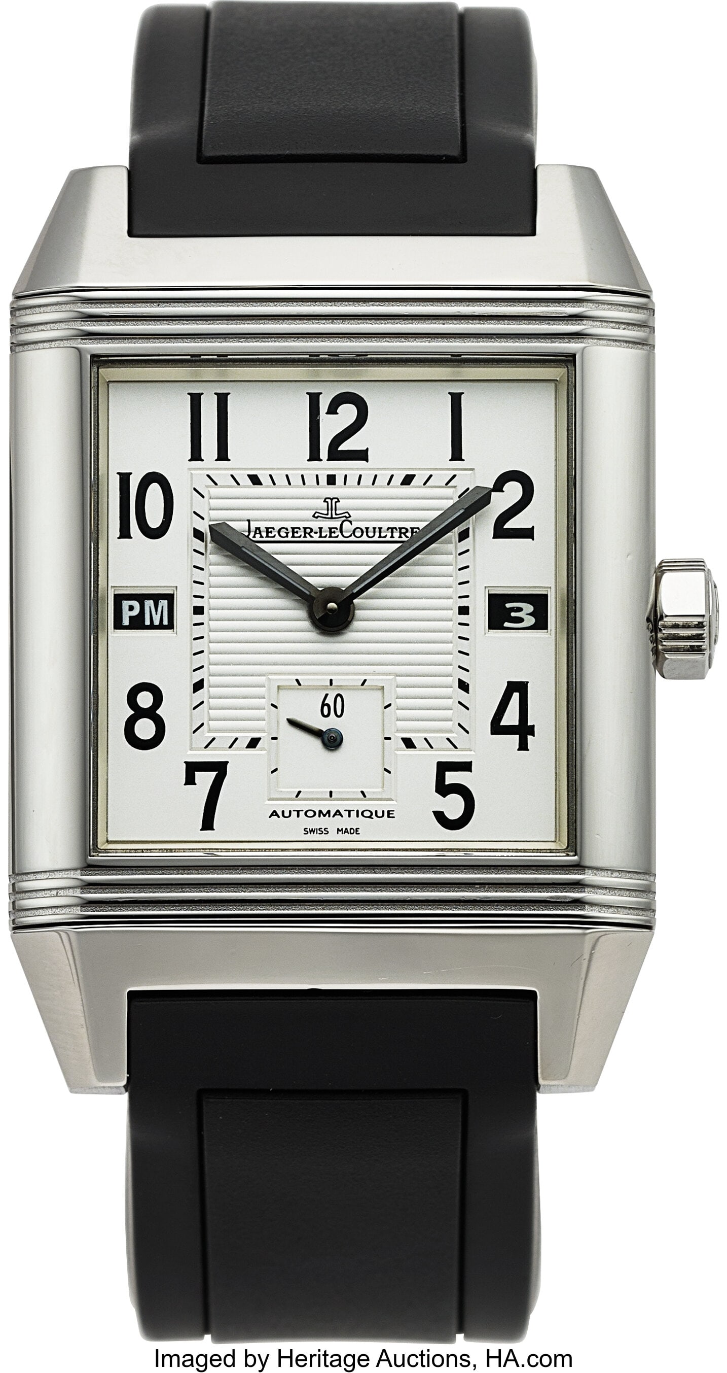 Jaeger LeCoultre Reverso Squadra, Stainless Stee: Jaeger LeCoultre Reverso Squadra, Stainless Steel, Ref. Q7008620 "Full Set" Case: 35 mm x 50 mm, stainless steel, reverso case, No. 2441929 Dial&colon