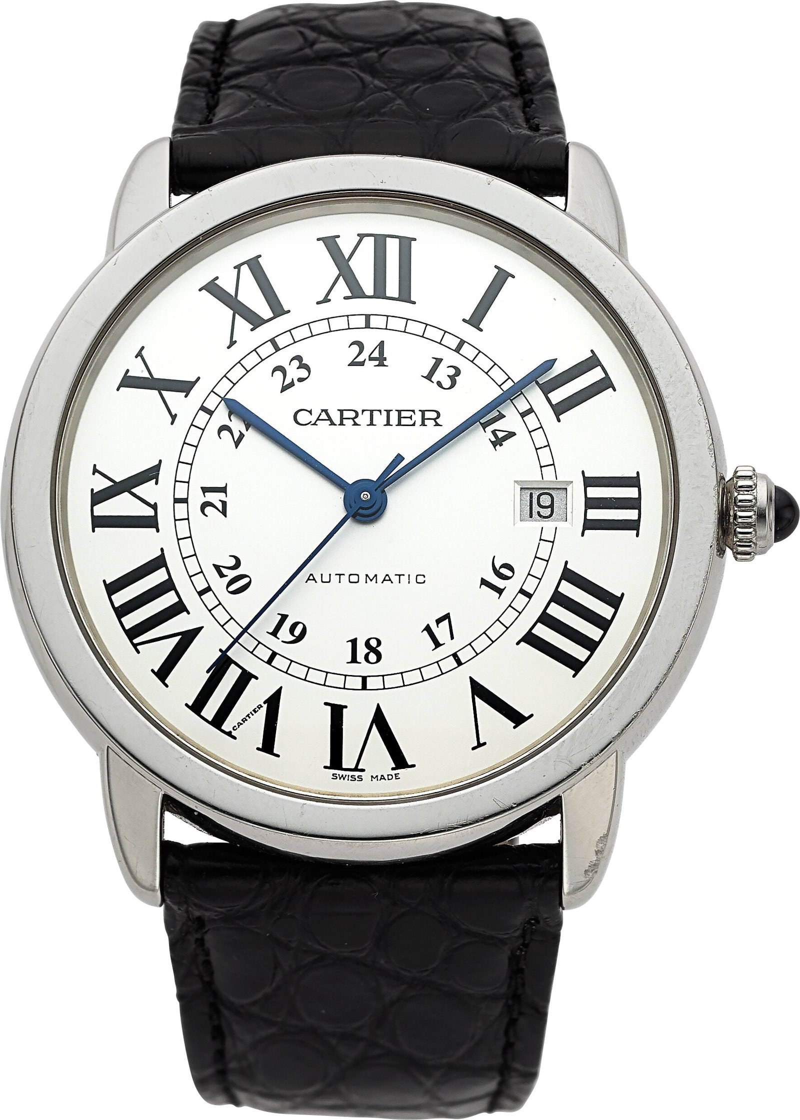 Cartier Ronde Solo, Stainless Steel, Full Set, R: Cartier Ronde Solo, Stainless Steel, Full Set, Ref. 3517 Case: 42 mm, stainless steel, two body, eight screw case back, spinel set crown, N