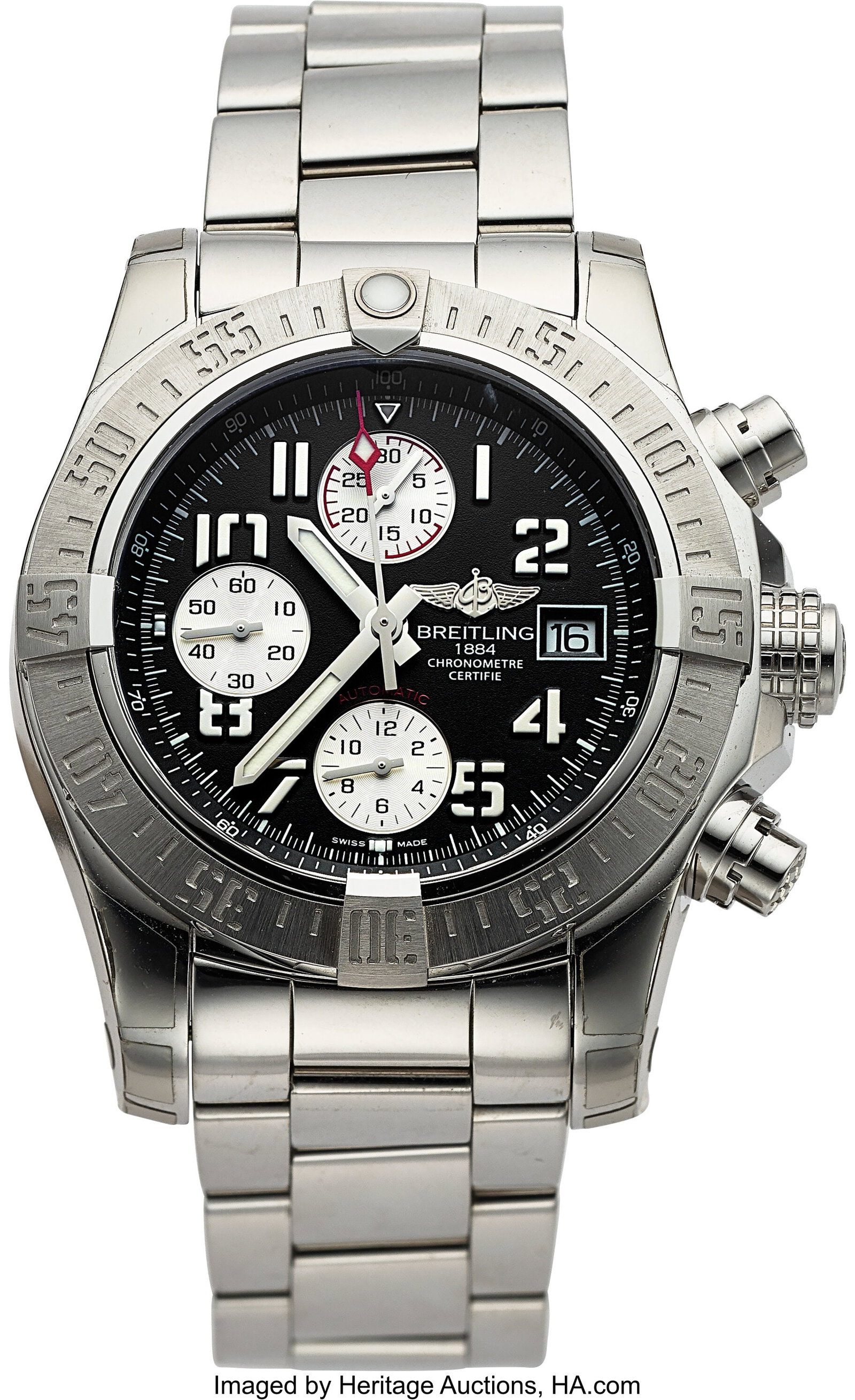 Breitling Avenger II, Black Dial, Stainless Stee (1 of 4)