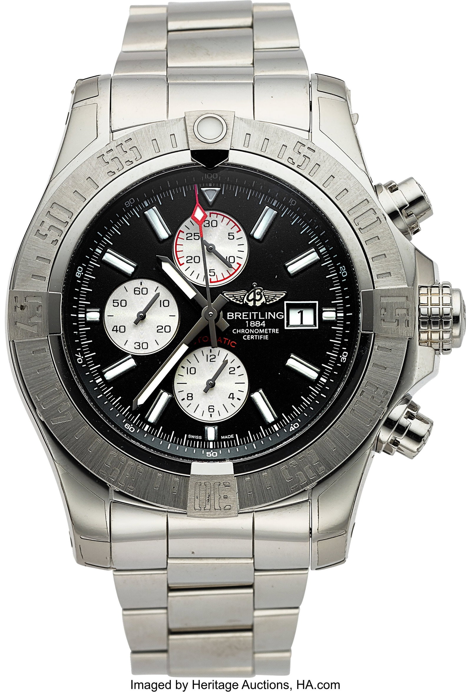 Breitling Super Avenger II, Black Dial, Full Set (1 of 4)
