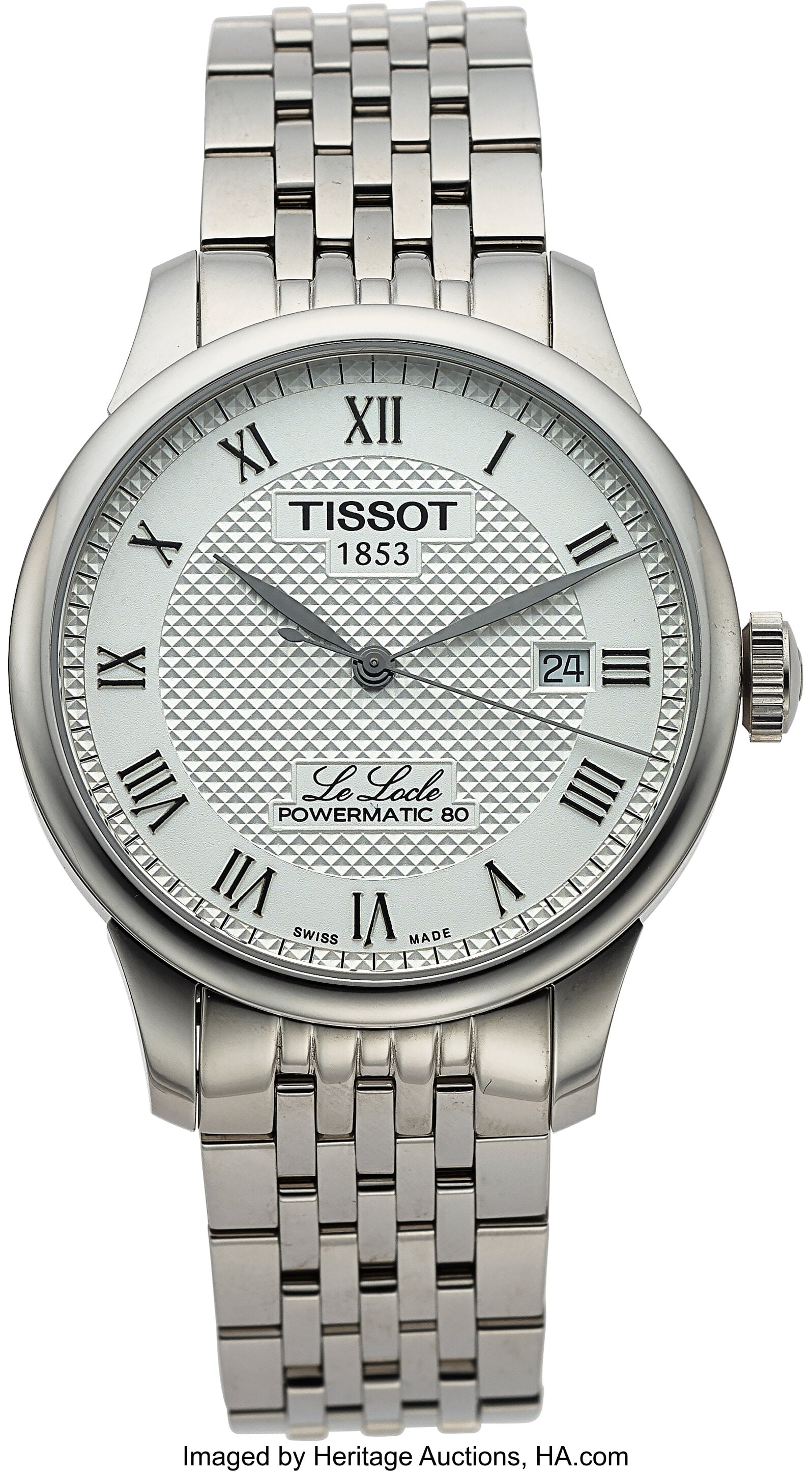 Tissot Le Locle, 39 mm, Stainless Steel, Ref. T0: Tissot Le Locle, 39 mm, Stainless Steel, Ref. T006407B Case: 39 mm, stainless steel, three body, exhibition case back, fixed domed bezel, N