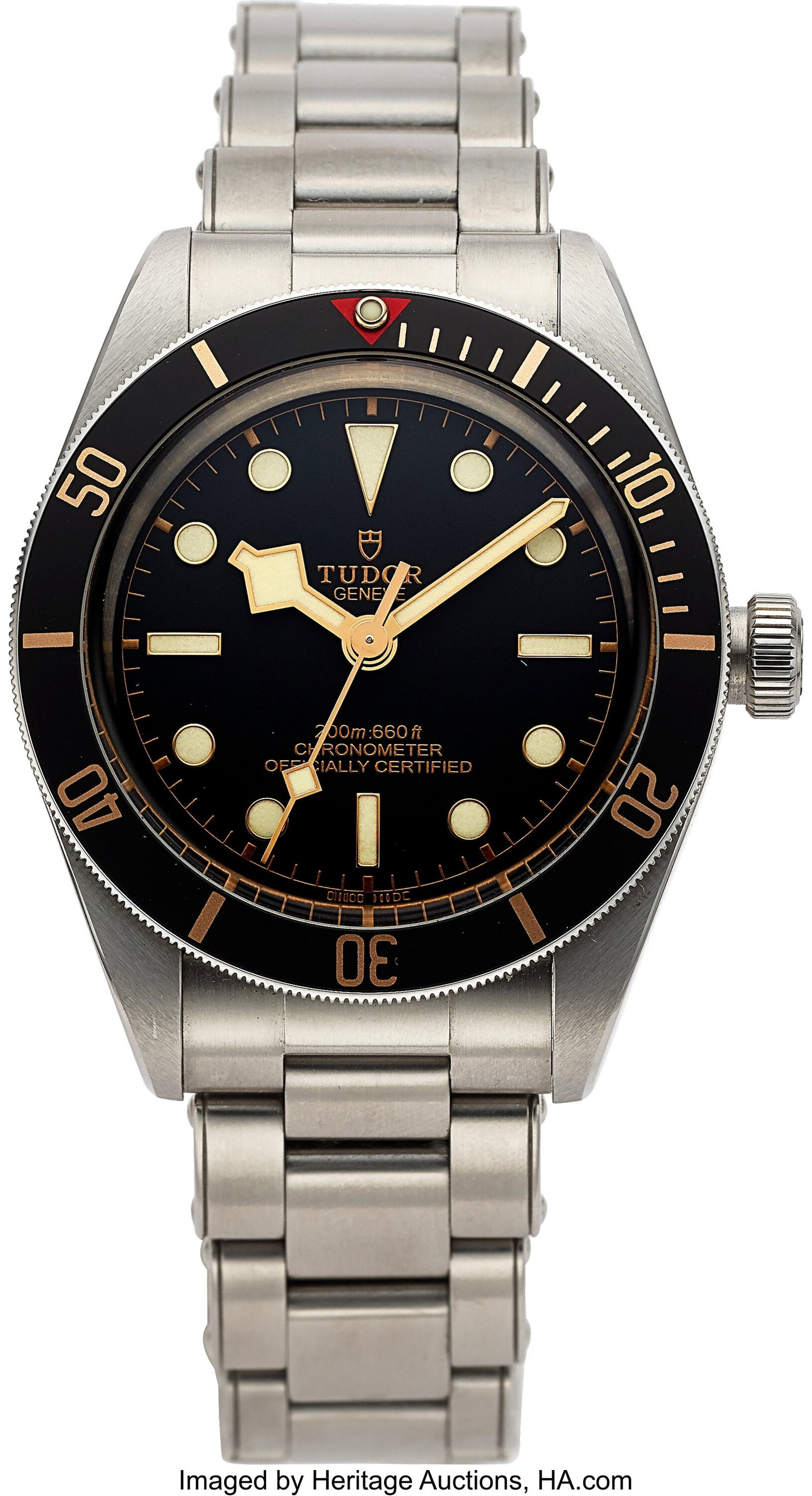 Tudor Black Bay Fifty-Eight, Black Dial and Beze: Tudor Black Bay Fifty-Eight, Black Dial and Bezel, Ref. 79030 Case: 39 mm, stainless steel, three body, screw-down case back and crown, unidirectional 