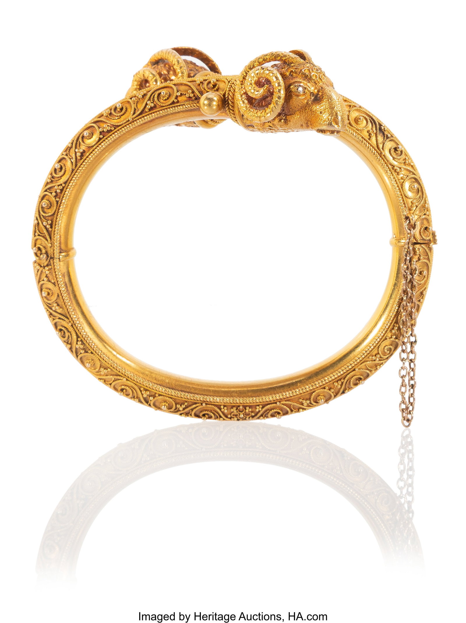 A Scythian-Style Gold Bangle Possibly Fabergé,  (1 of 4)