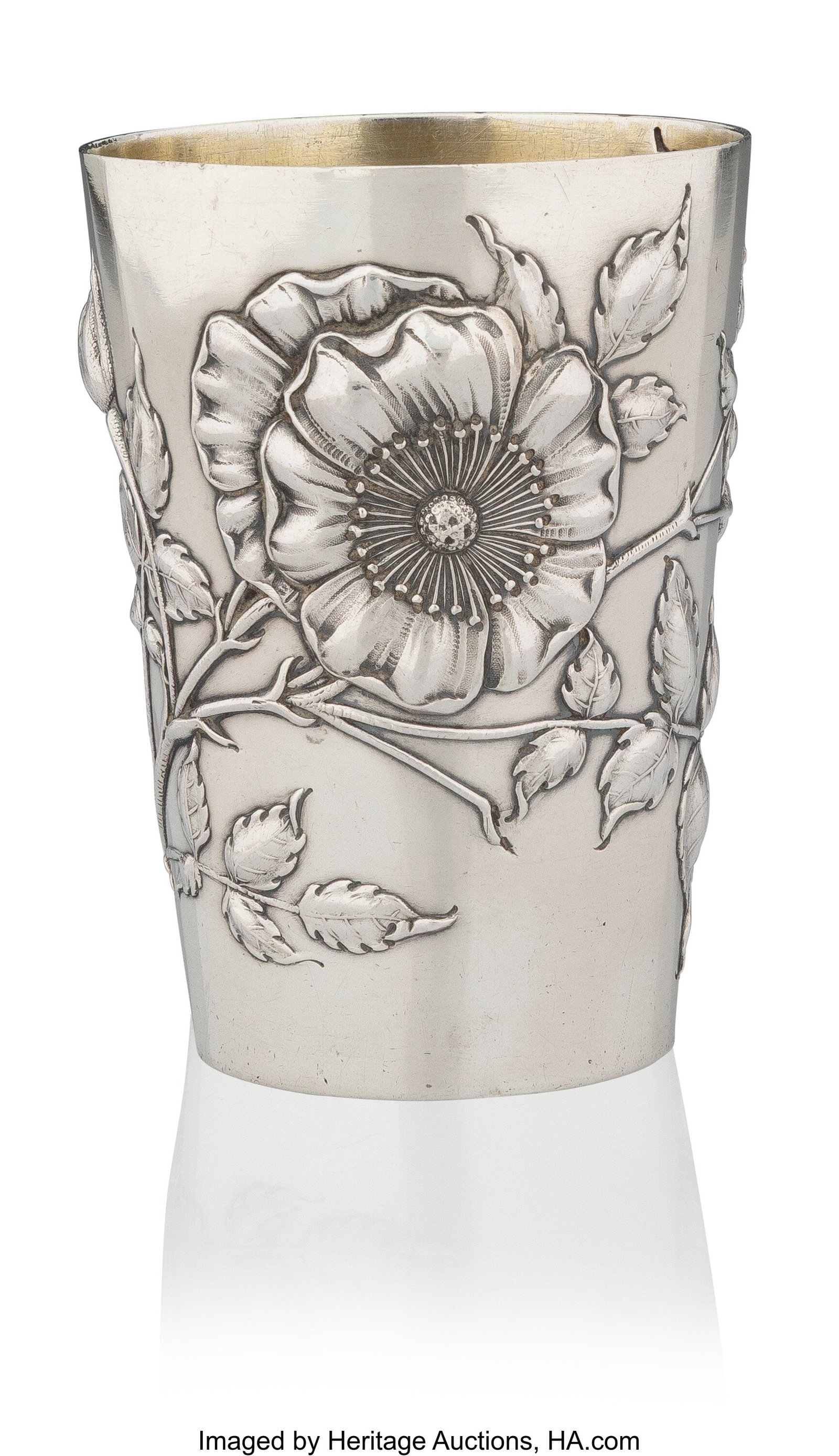 A Russian Silver Beaker Pavel Ovchinnikov, Mosco: A Russian Silver Beaker Pavel Ovchinnikov, Moscow, 1899-1908 3-1/2 x 2-1/2 inches (8.9 x 6.3 cm) 155 grams PROVENANCE: Sotheby's, London, 