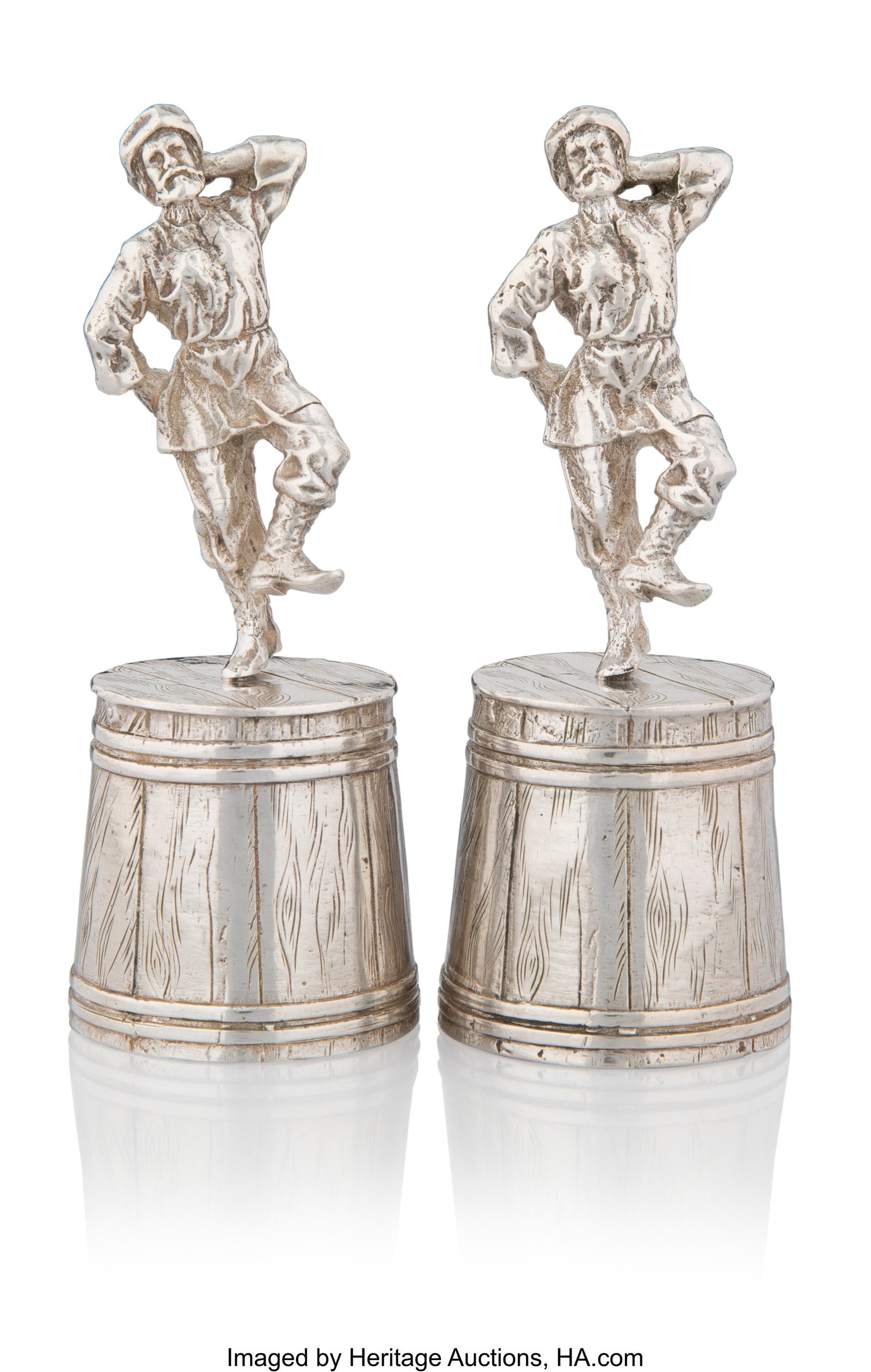 A Pair of Russian Figural Silver Stirrup Cups Ma (1 of 6)