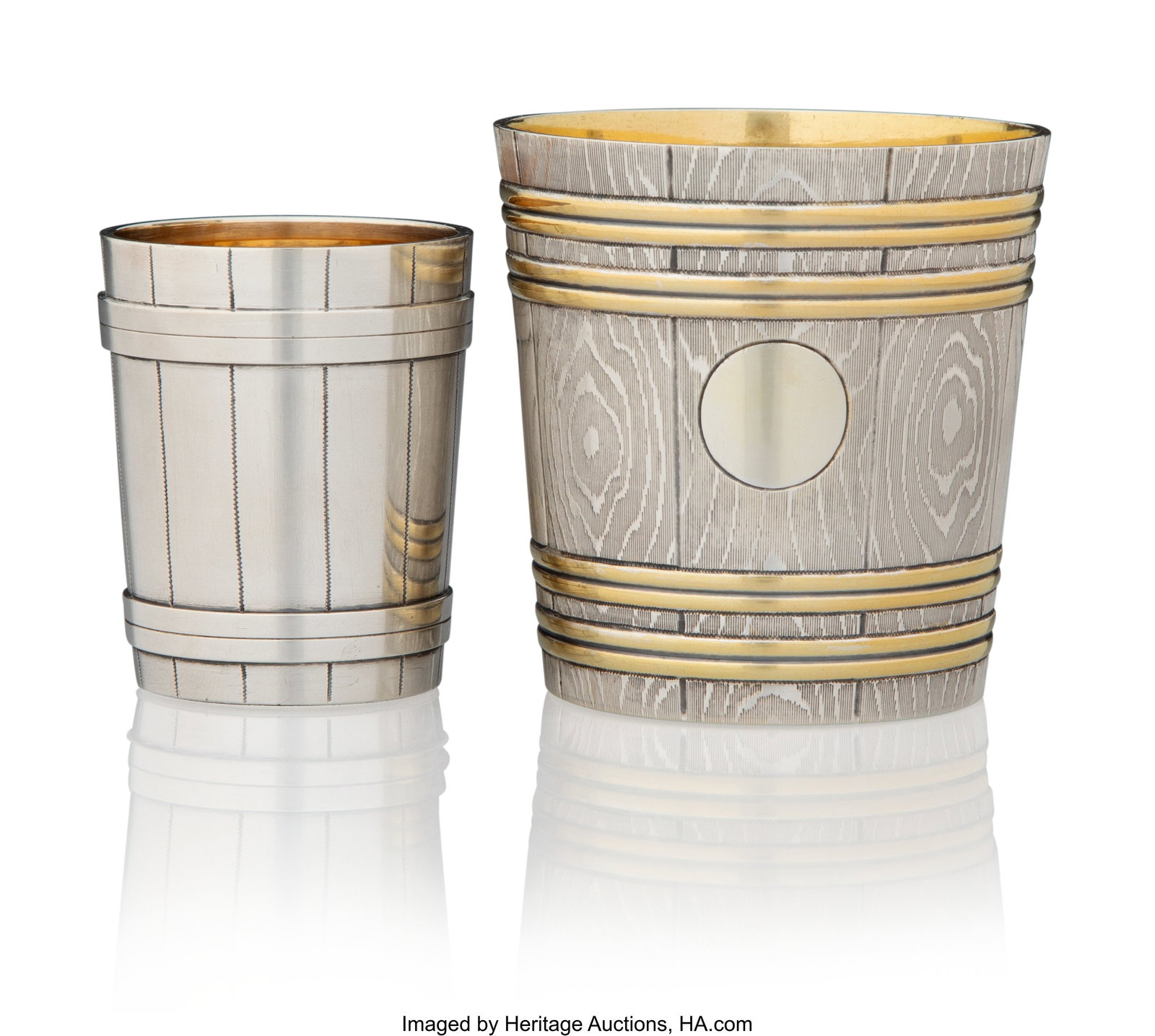 Two Russian Partial Gilt Silver Beakers One by S (1 of 5)
